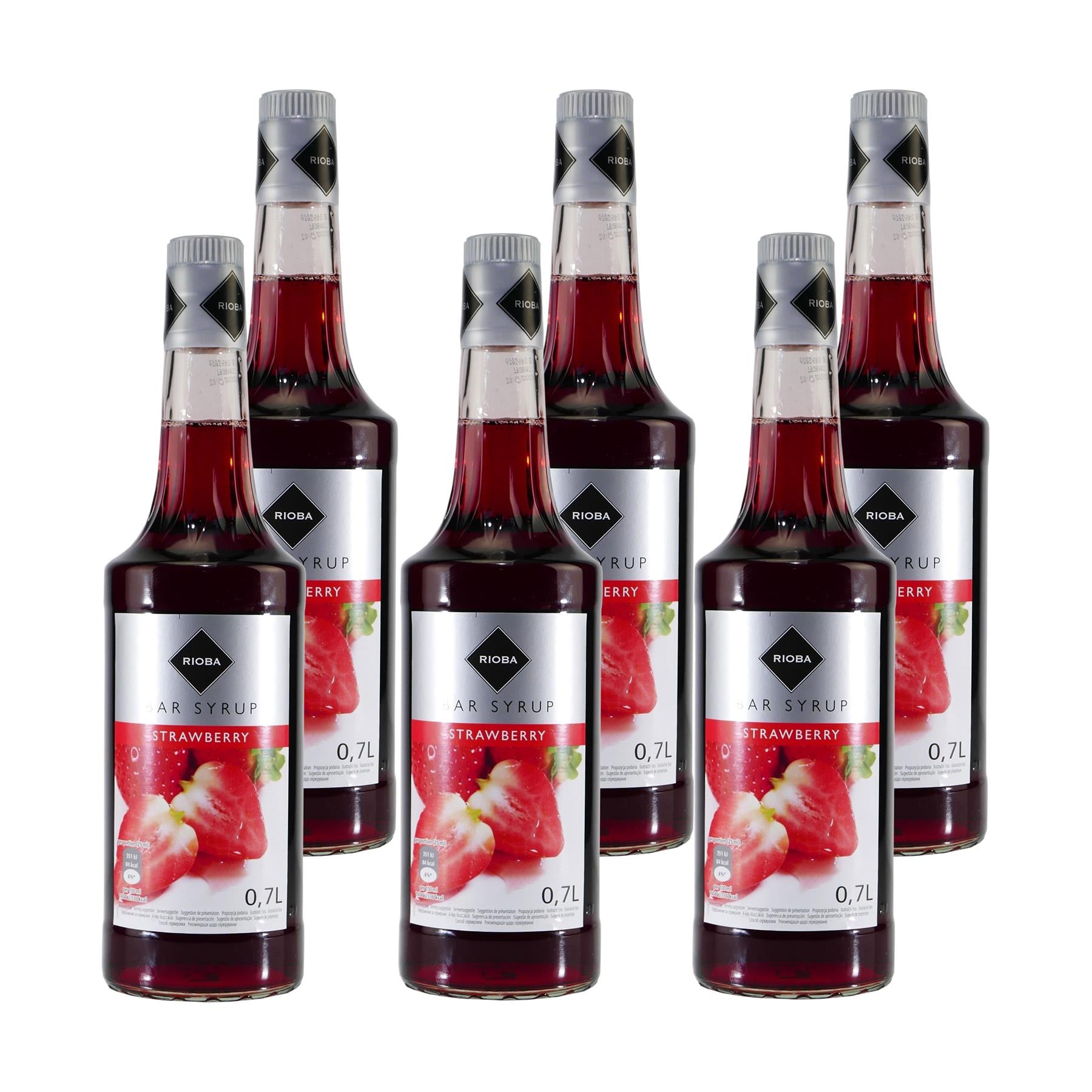 Rioba Strawberry (Erdbeer) Bar-Syrup (6 x 0,7L)