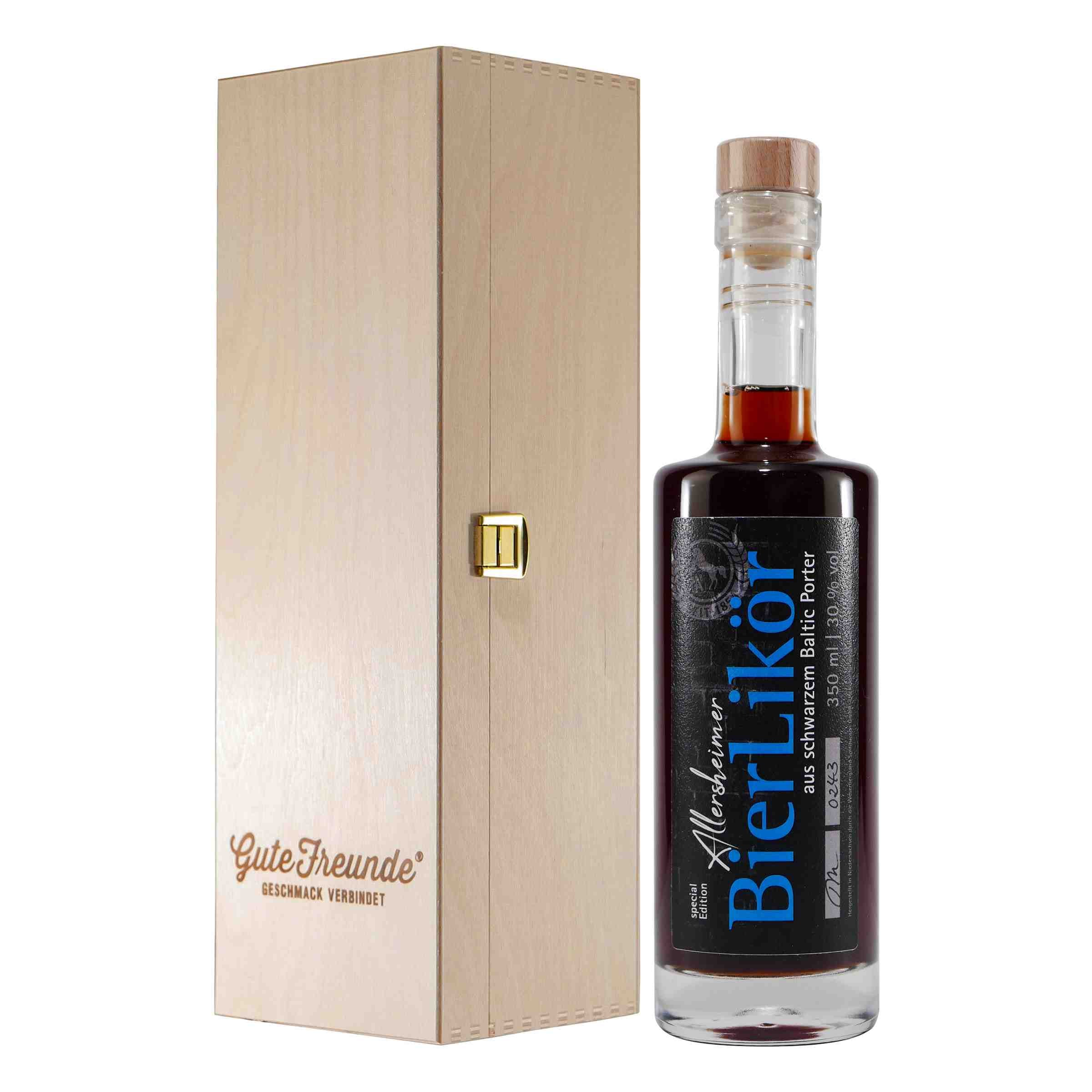 Allersheimer Baltic Porter-Bierlikör mit Geschenk-Holzkiste