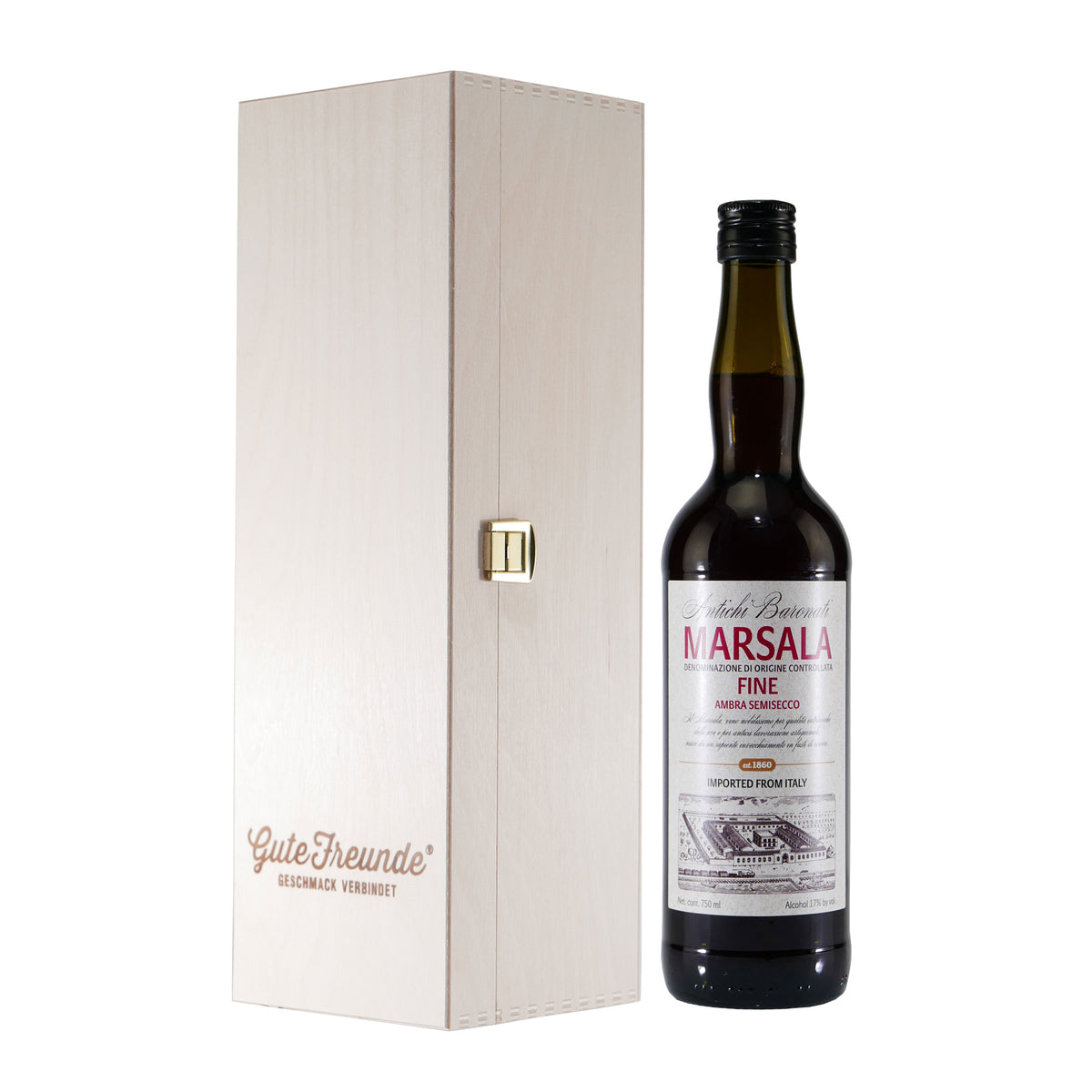 Antichi Baronati Marsala Semisecco mit Geschenk-Holzkiste