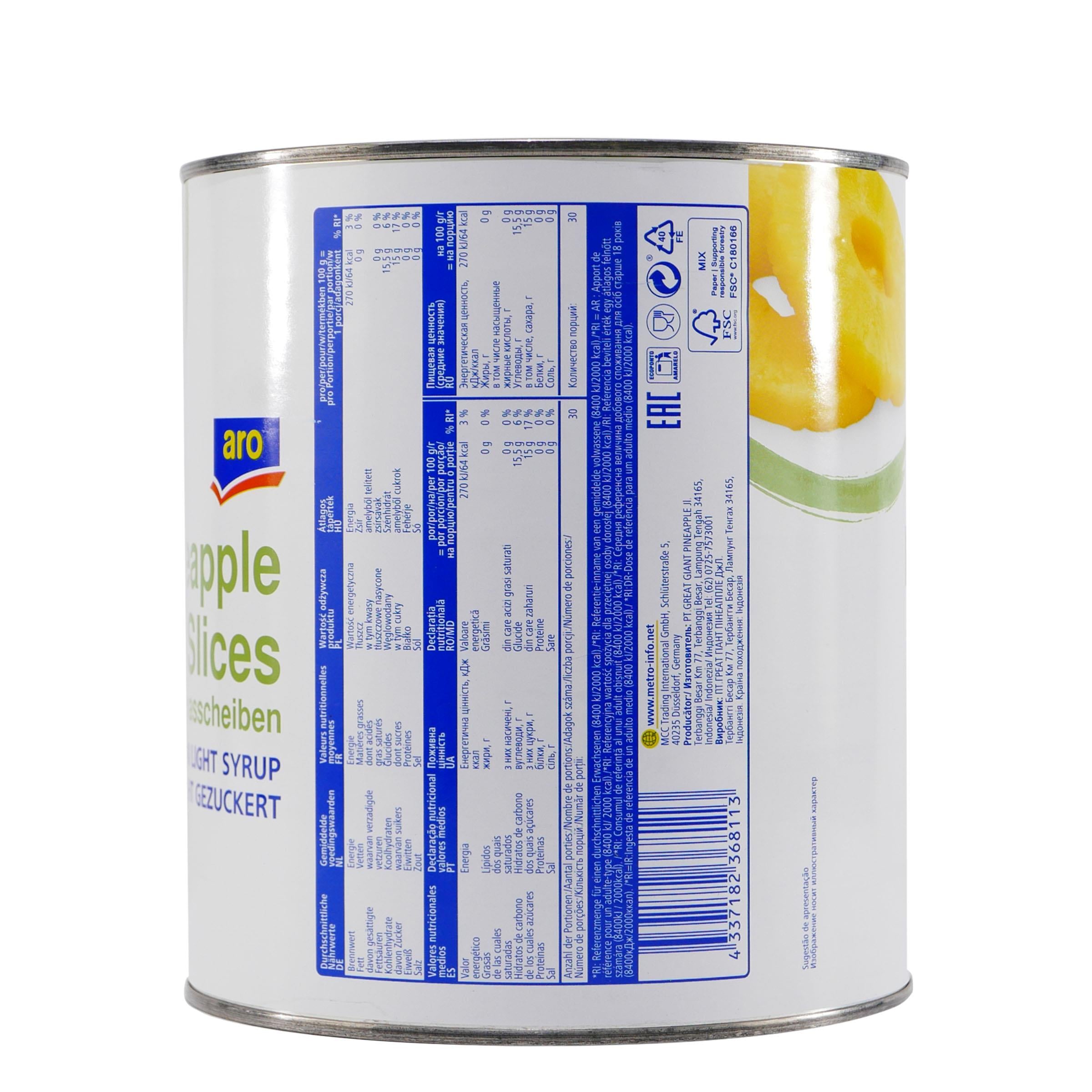 aro Ananasscheiben 3,0KG