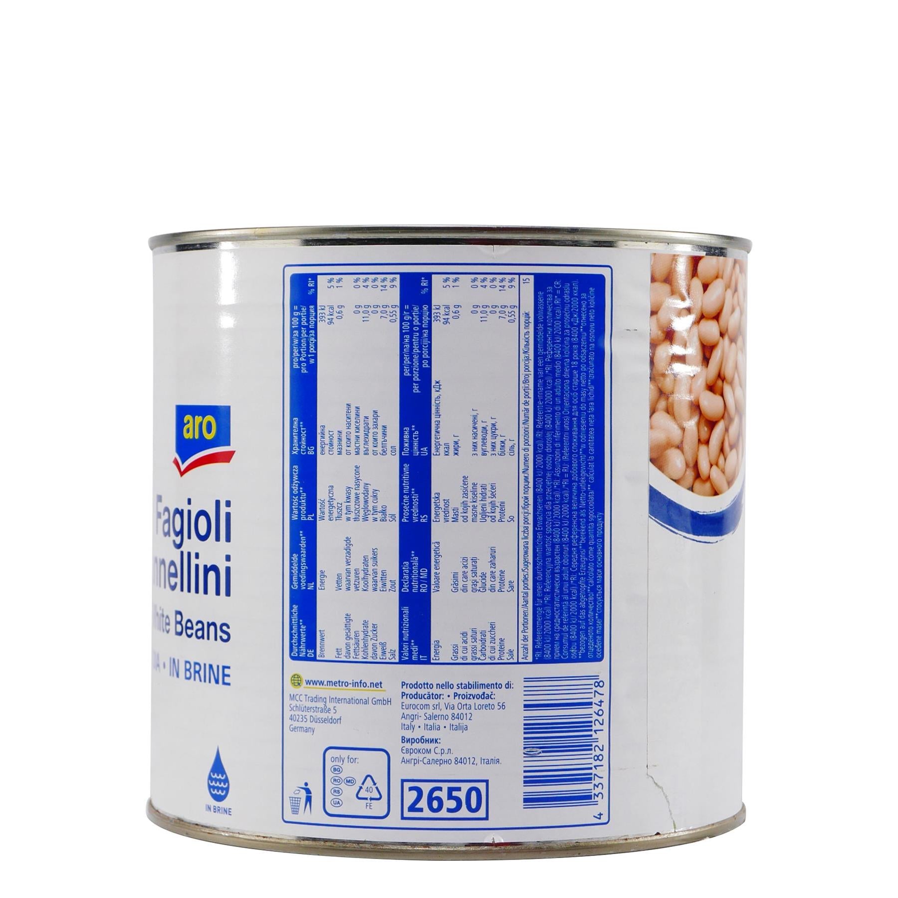 aro Weiße Cannellini Bohnen 2,5KG