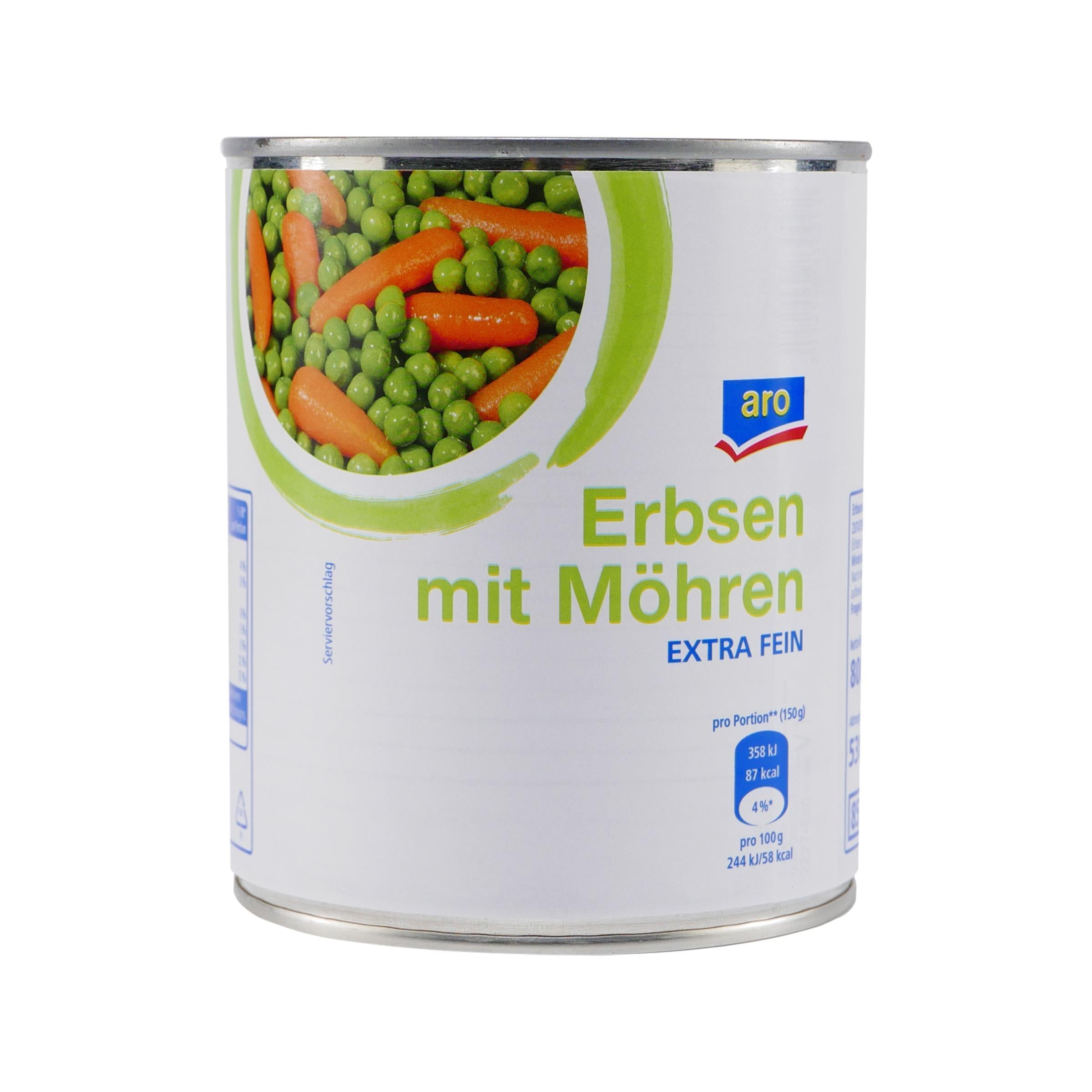 aro Erbsen mit Möhren -extra fein- (12 x 800g)