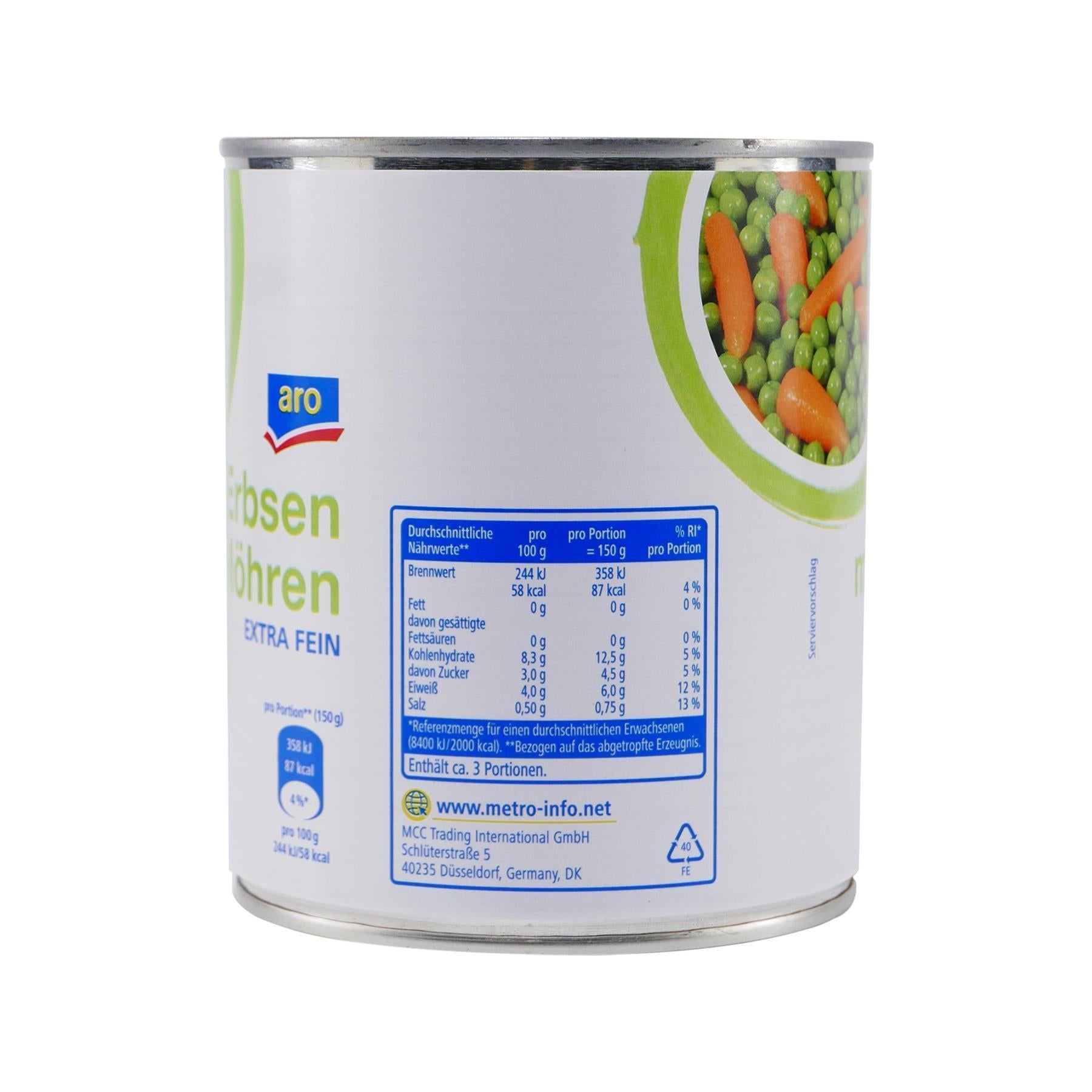 aro Erbsen mit Möhren -extra fein- (12 x 800g)