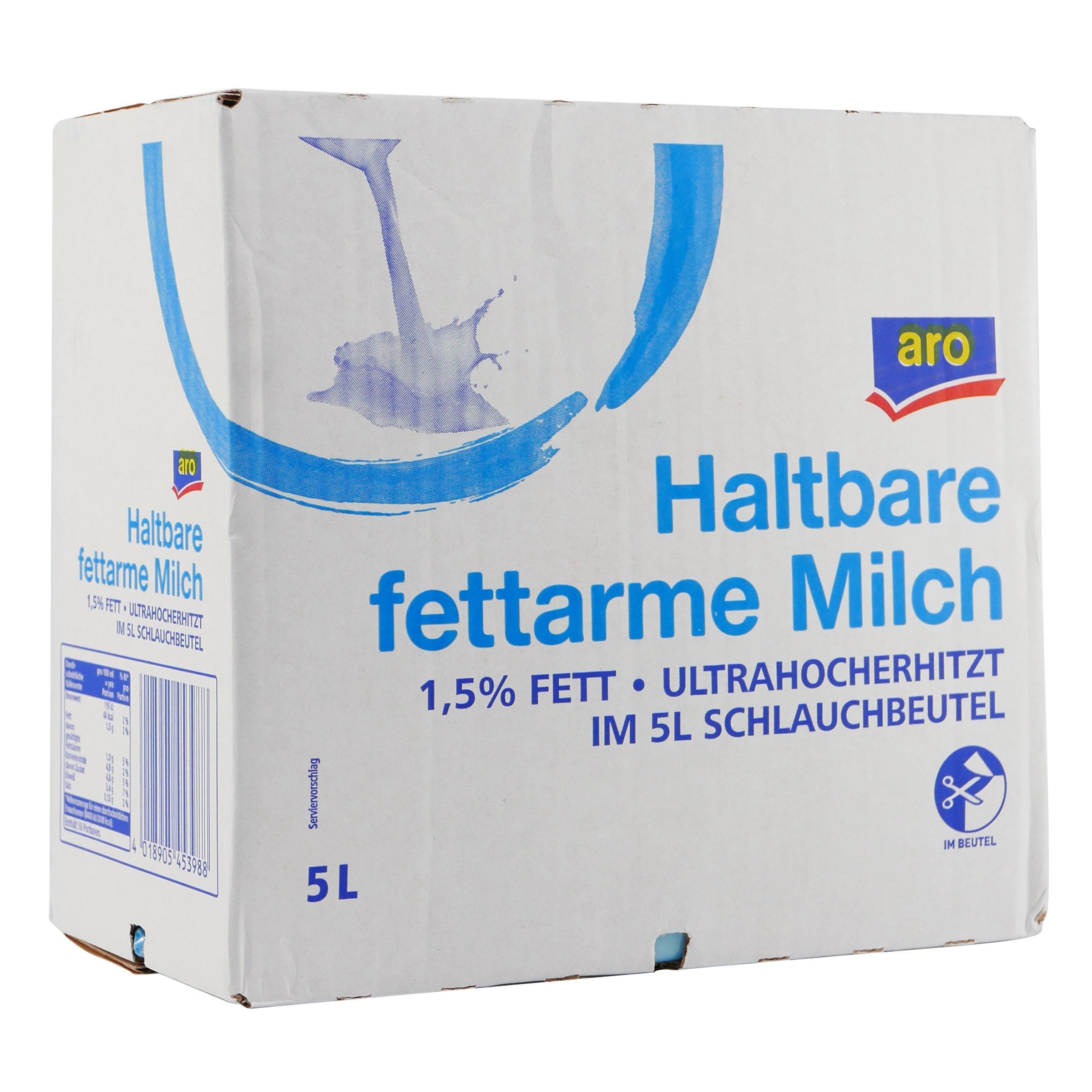 aro Haltbare fettarme Milch 1,5% Fett BIB 5L