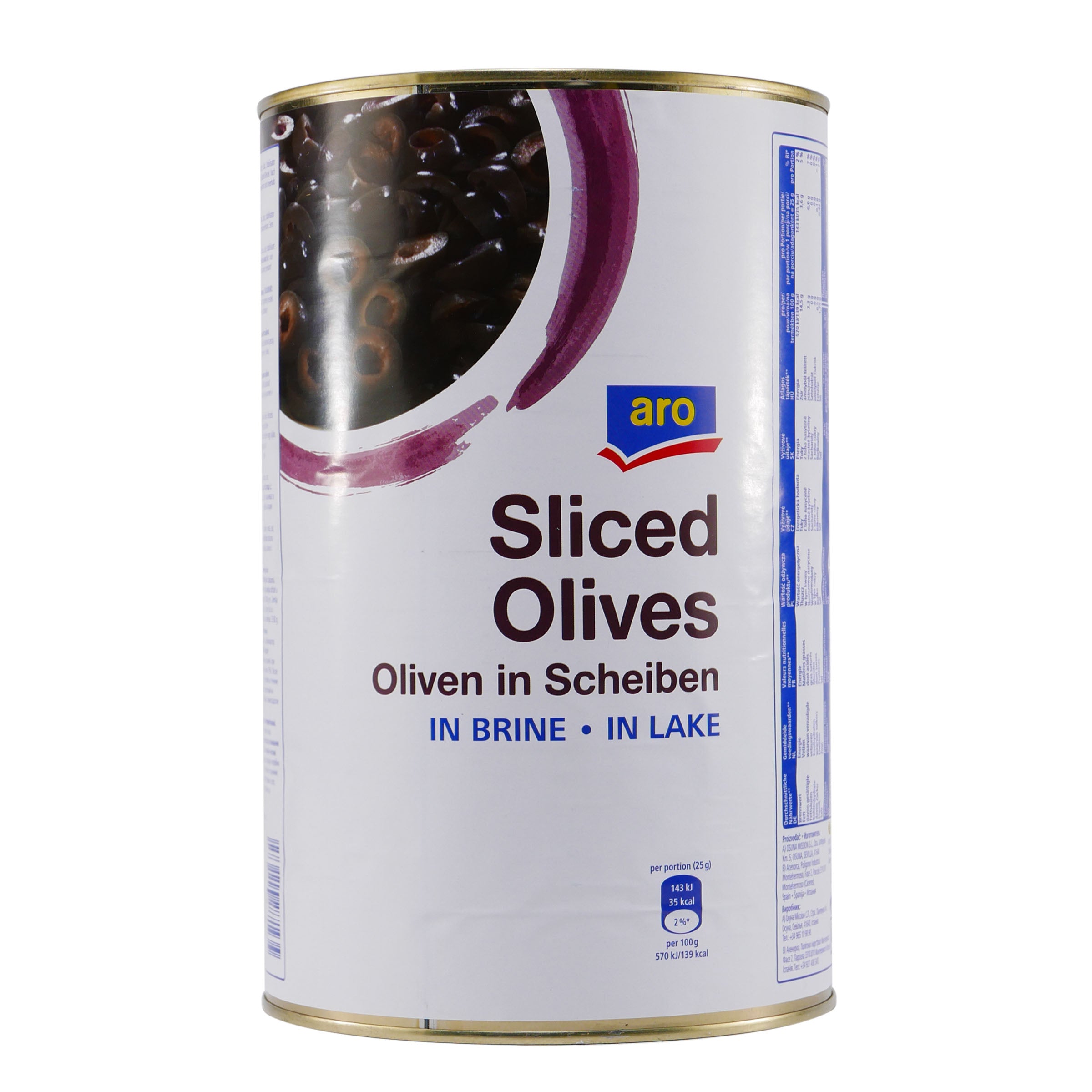 aro Sliced Schwarze Oliven in Scheiben 4,0KG