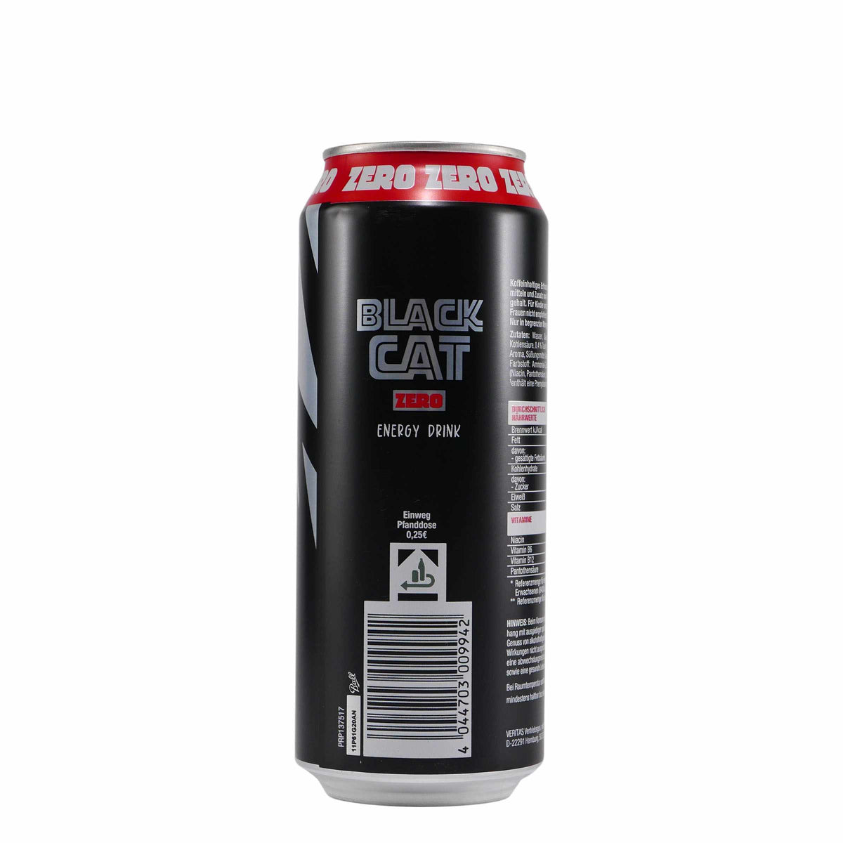 Black Cat Energy Drink Zero (12 x 0,5L) EINWEG