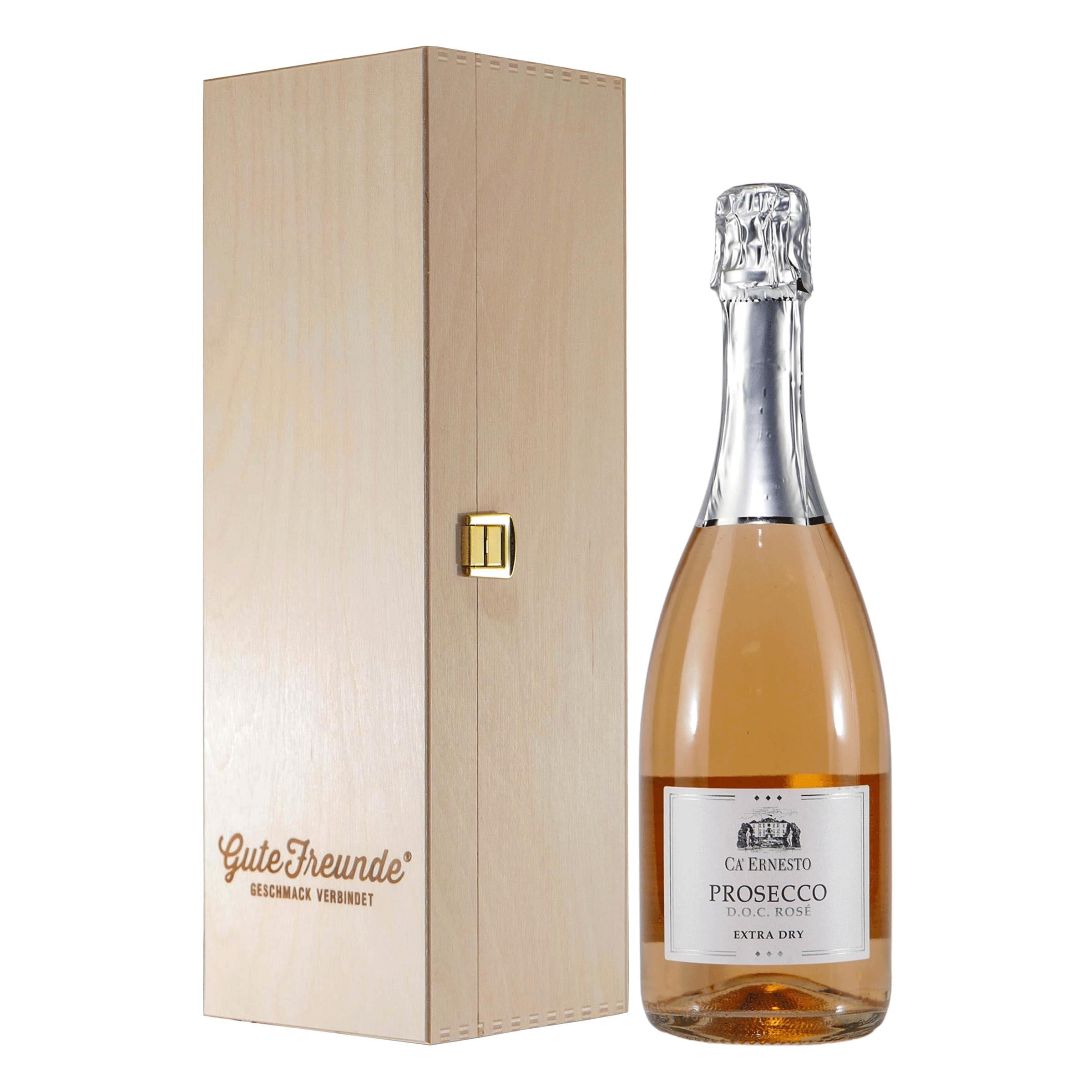 Ca´ Ernesto Prosecco Rosé DOC mit Geschenk-Holzkiste