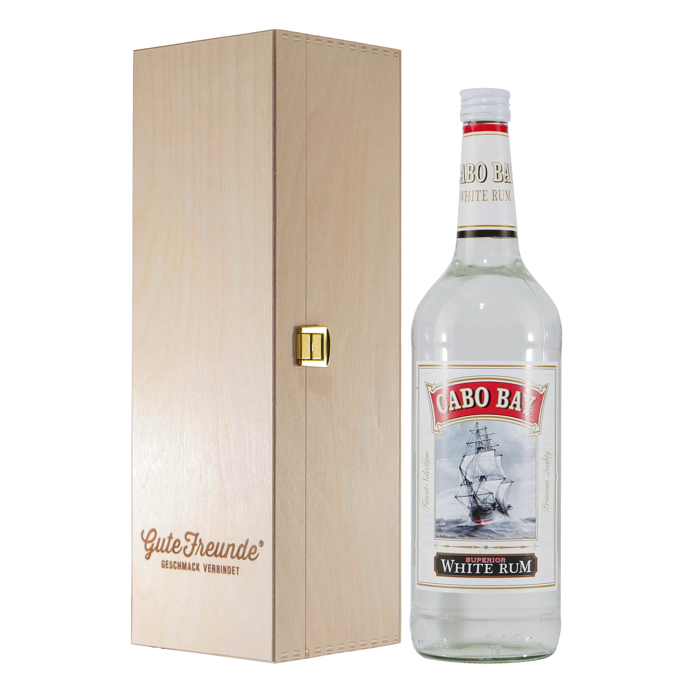 Cabo Bay White Rum mit Geschenk-Holzkiste