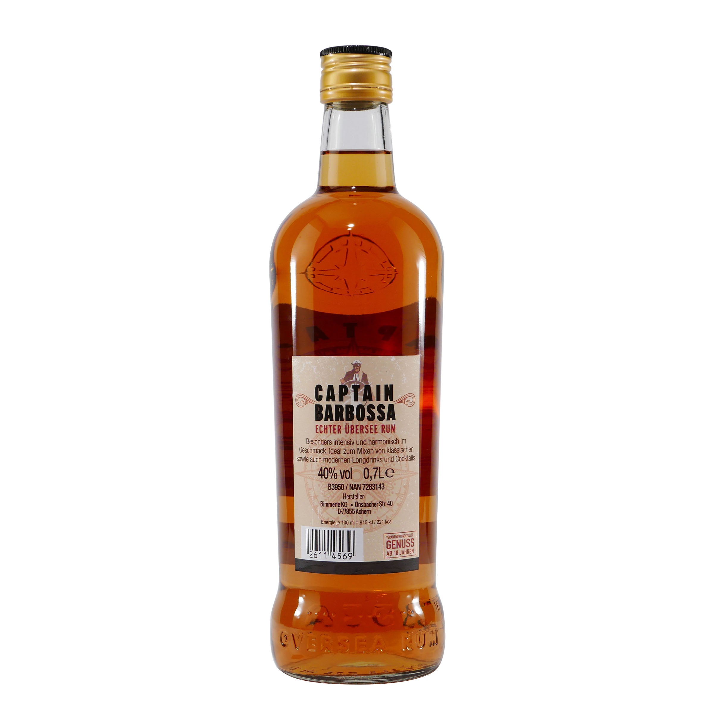 Captain Barbossa Rum 40% (6 x 0,7L)