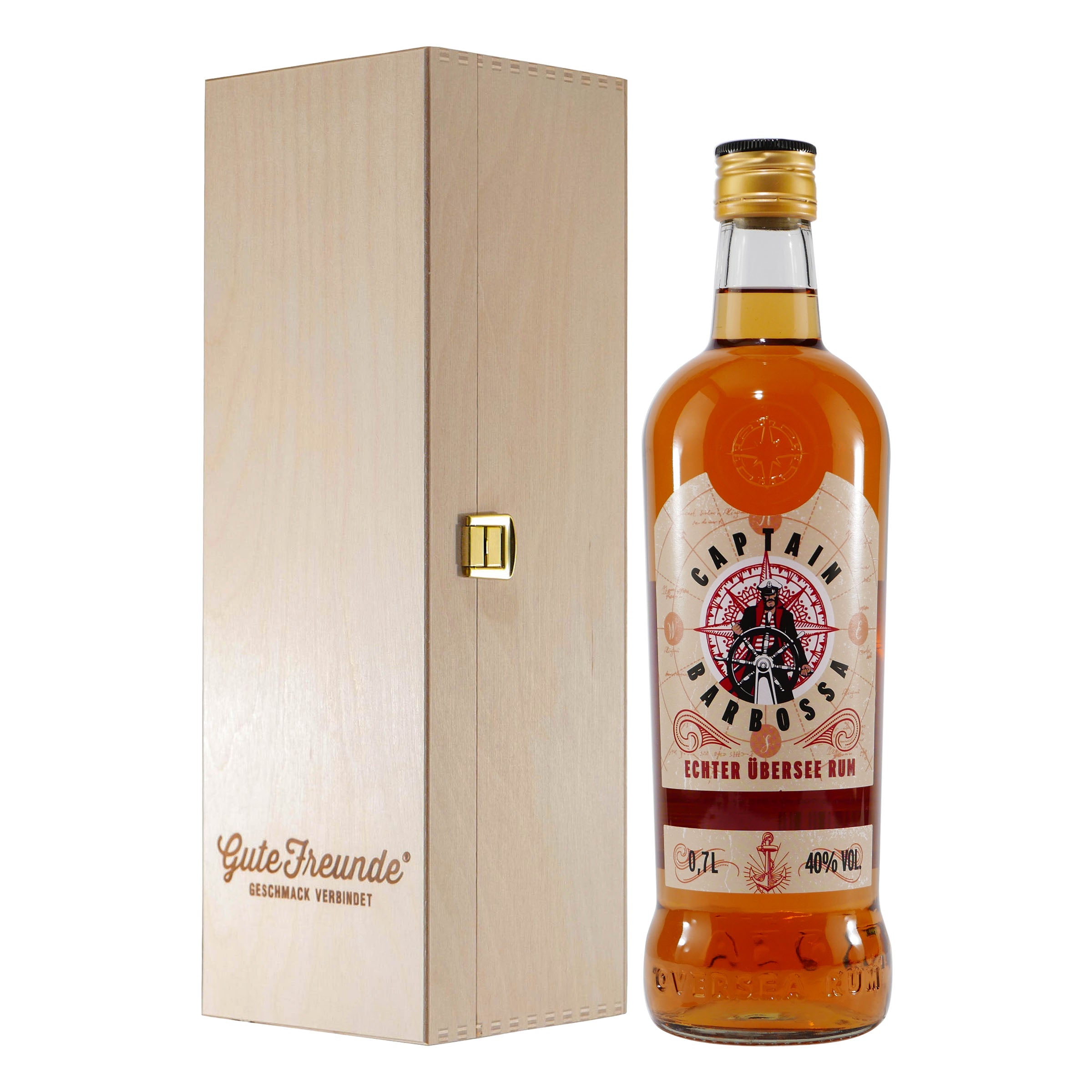 Captain Barbossa Rum 40% mit Geschenk-Holzkiste