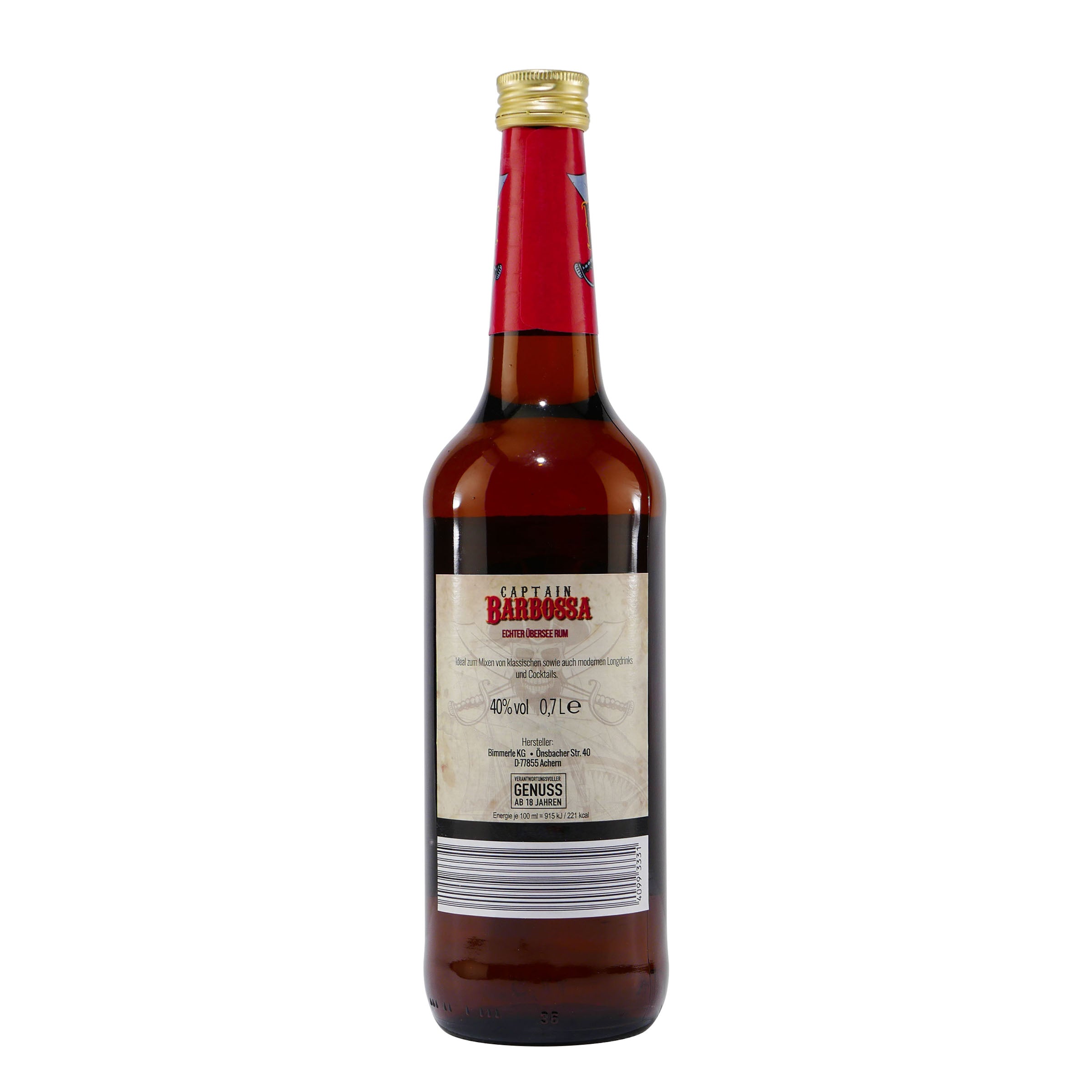 Captain Barbossa Rum 40% (6 x 0,7L)