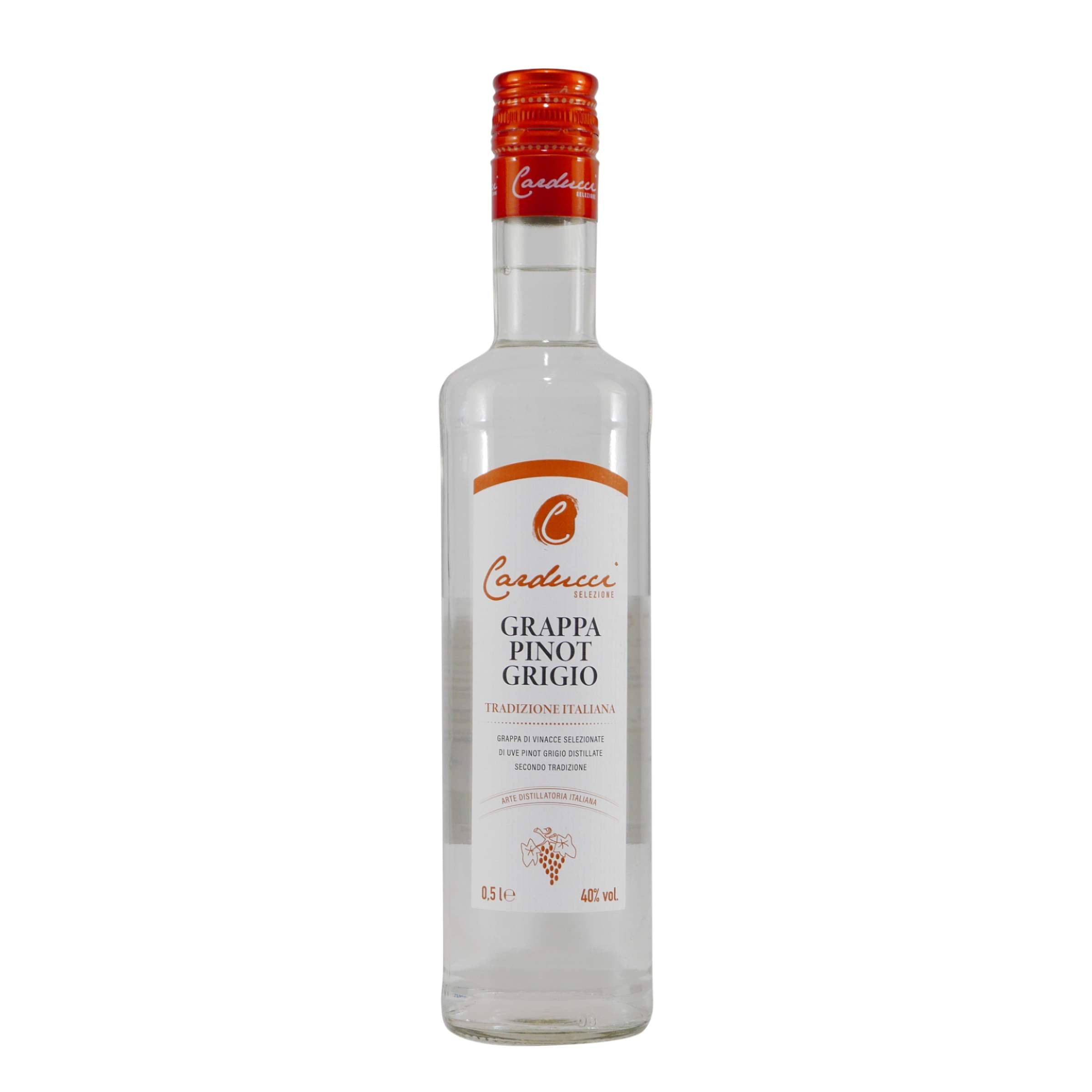 Carducci Grappa Pinot Grigio mit Geschenk-Holzkiste