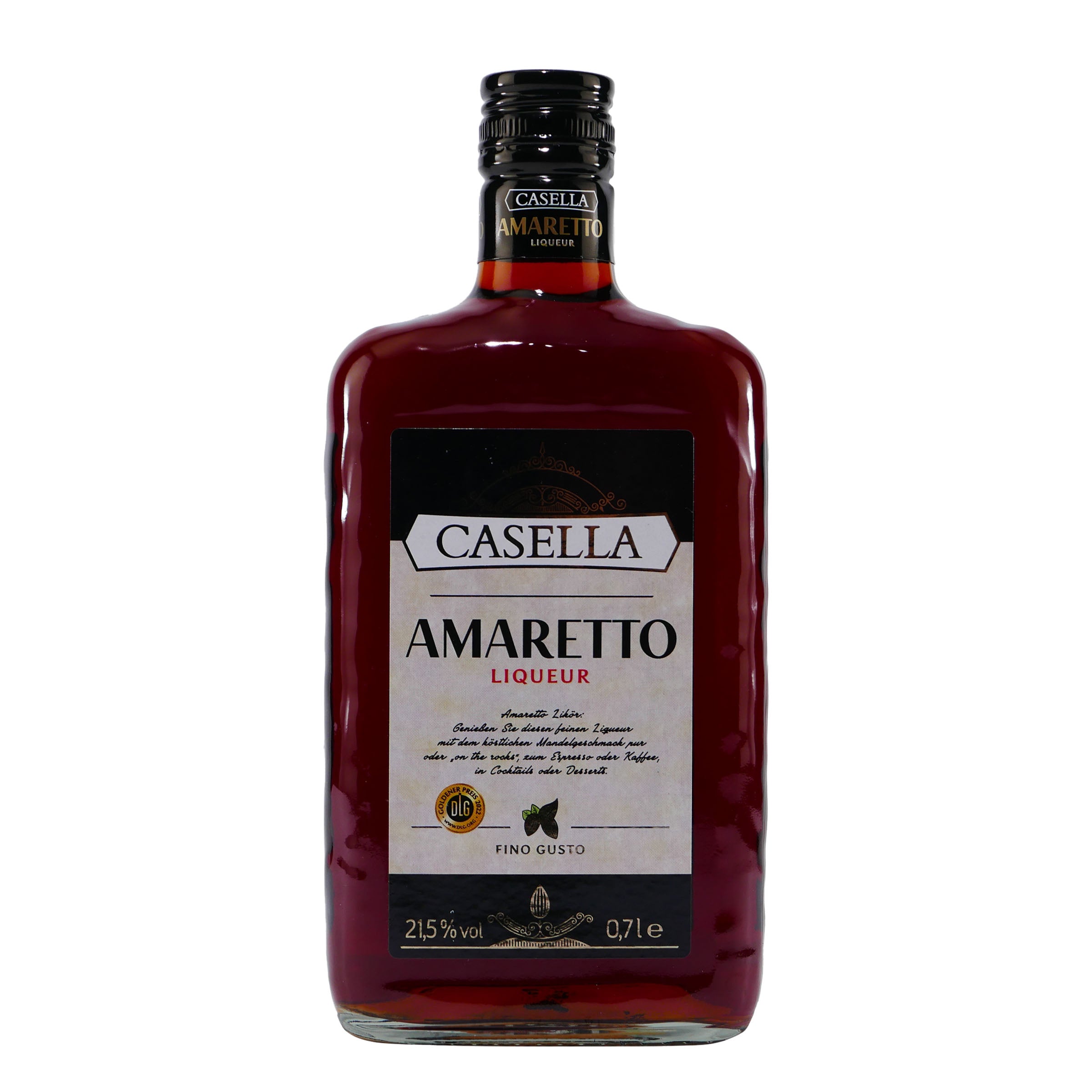 Casella Amaretto Liqueur mit Geschenk-Holzkiste