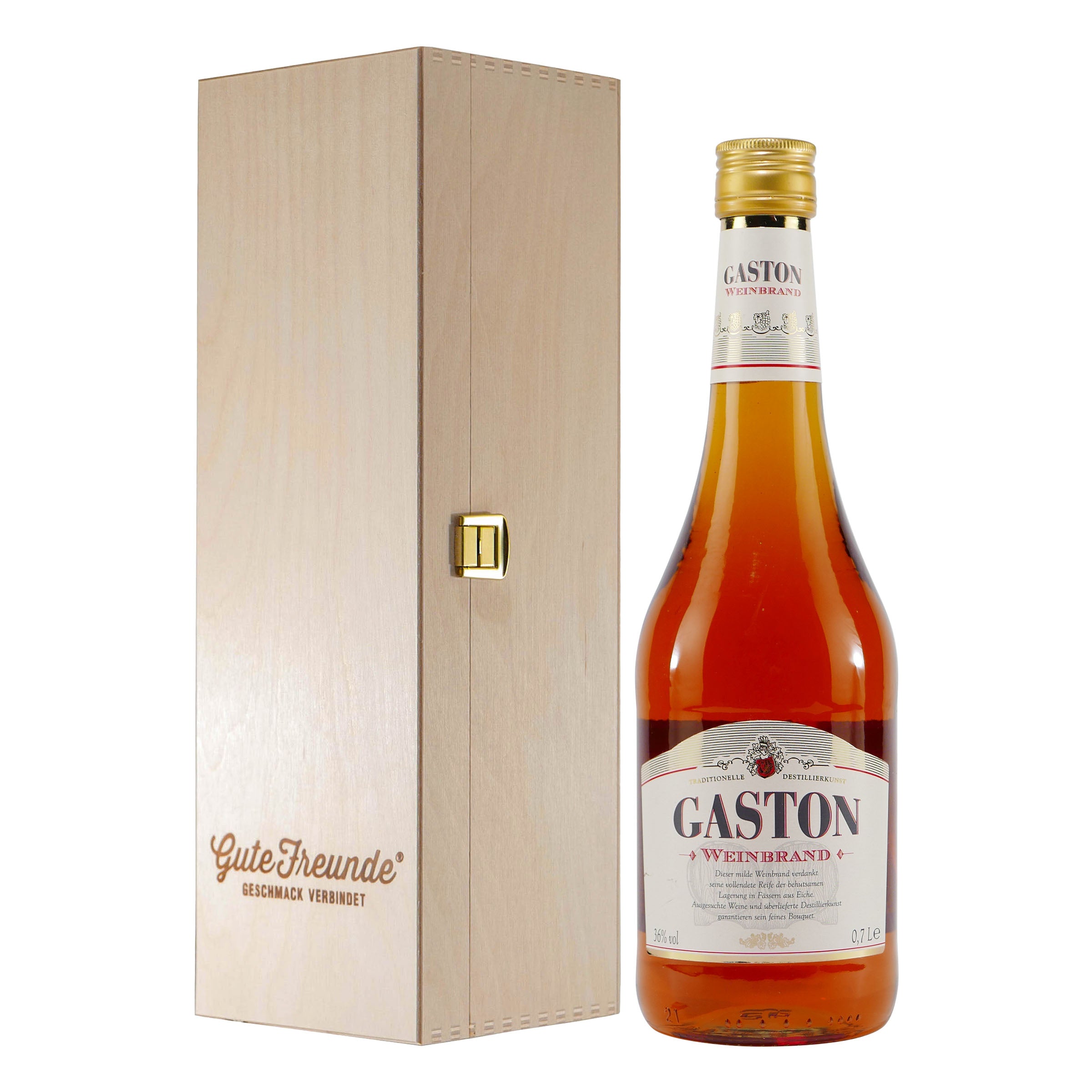 Caston Weinbrand mit Geschenk-Holzkiste