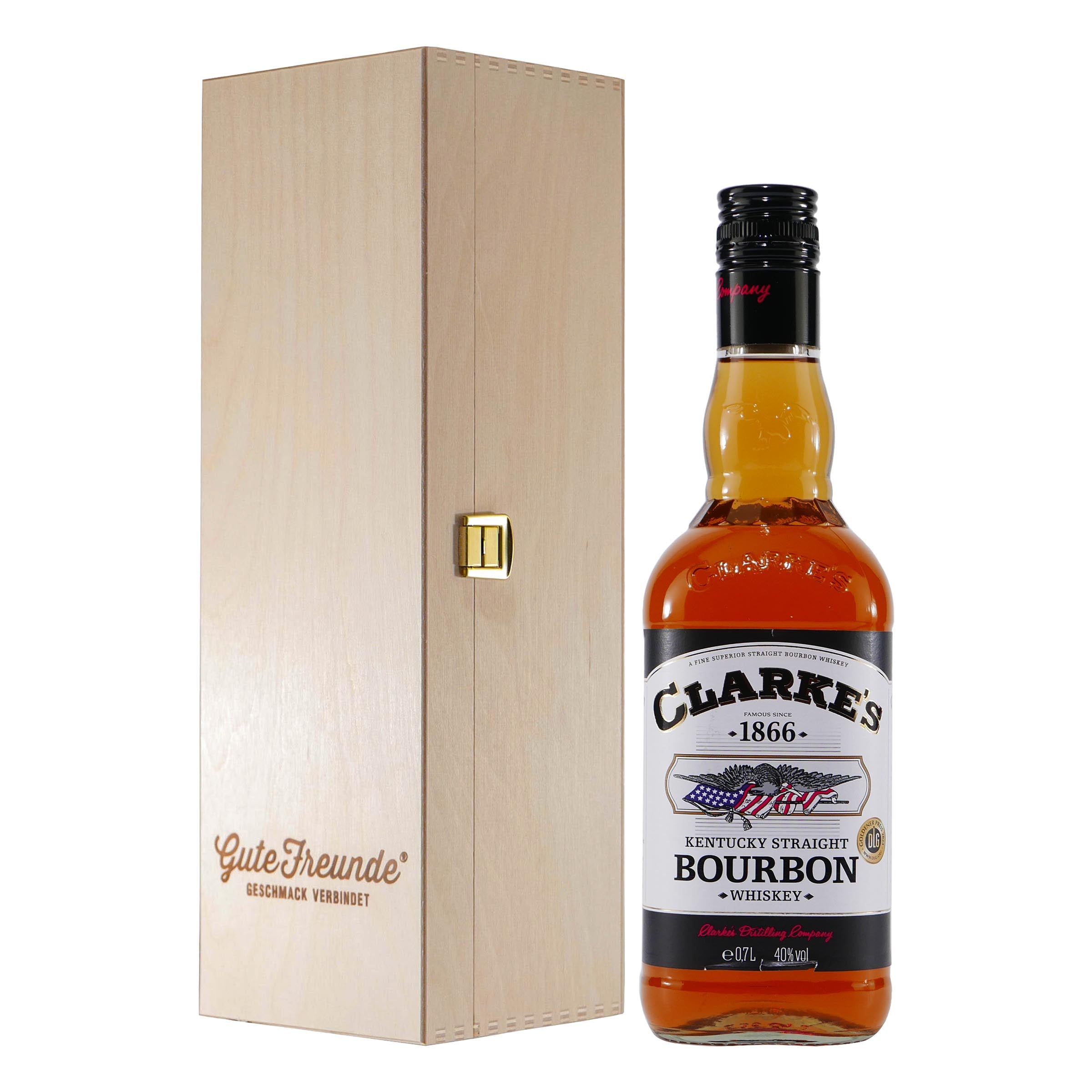 Clarke´s Bourbon Whiskey mit Geschenk-Holzkiste