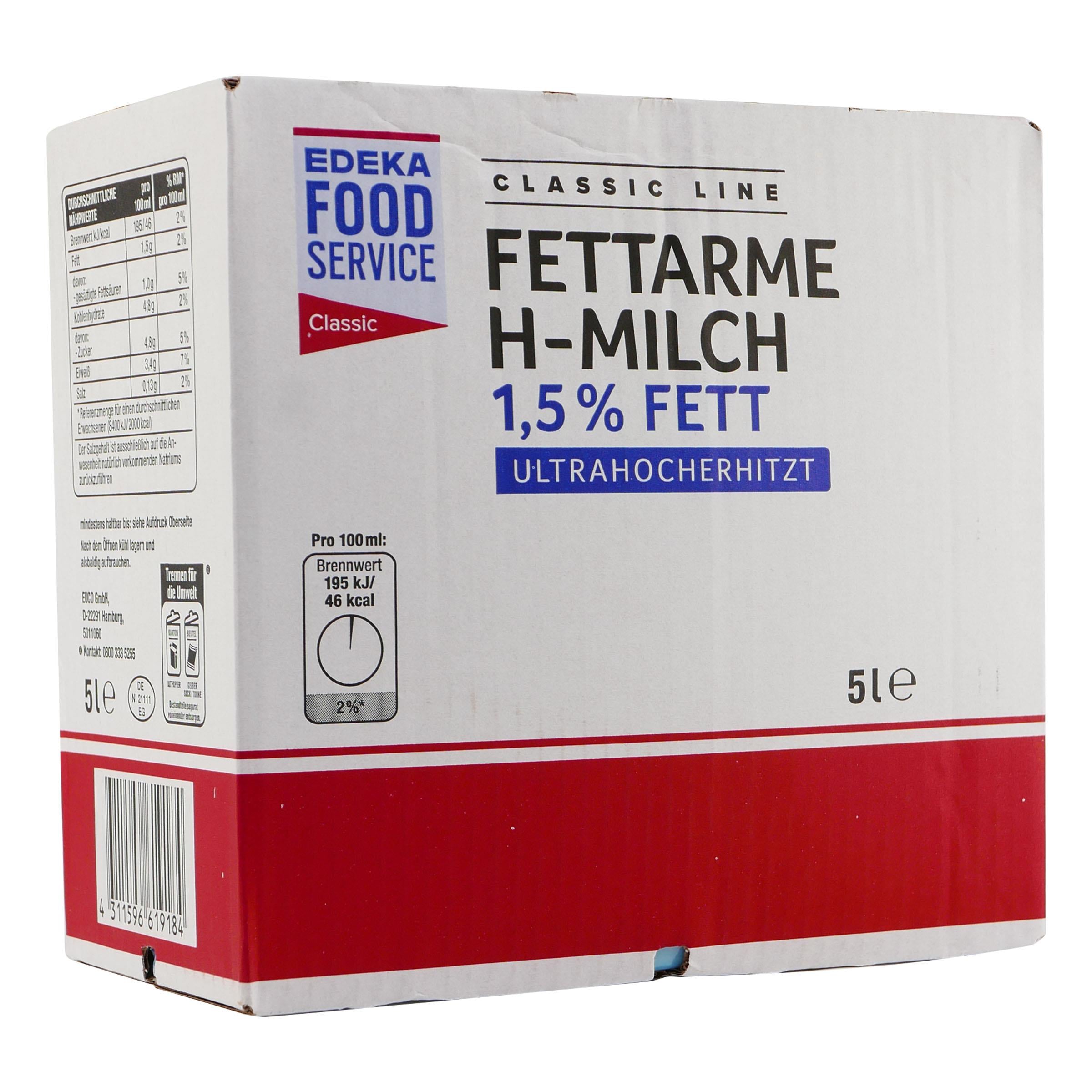 Classic Line Fettarme H-Milch 1,5% Fett 5L BIB