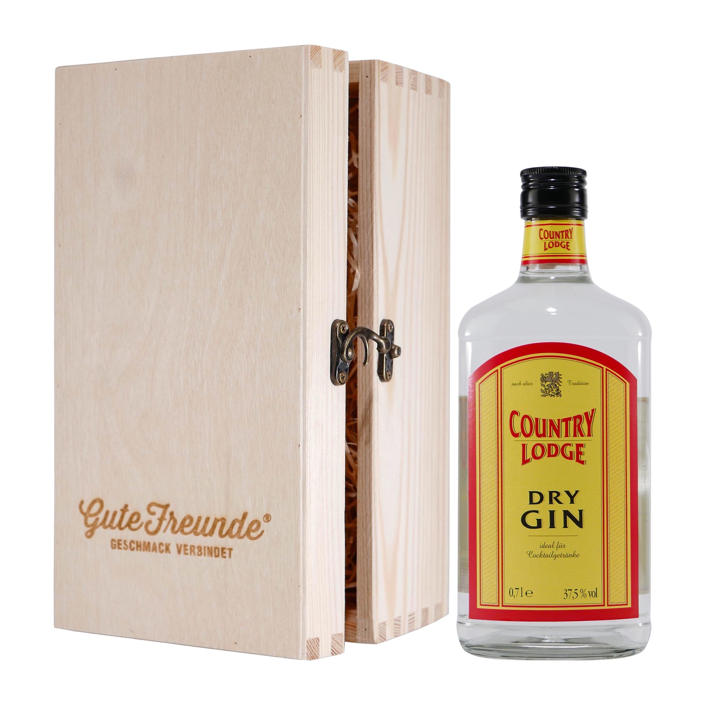 Country Lodge Dry Gin mit Geschenk-Holzkiste