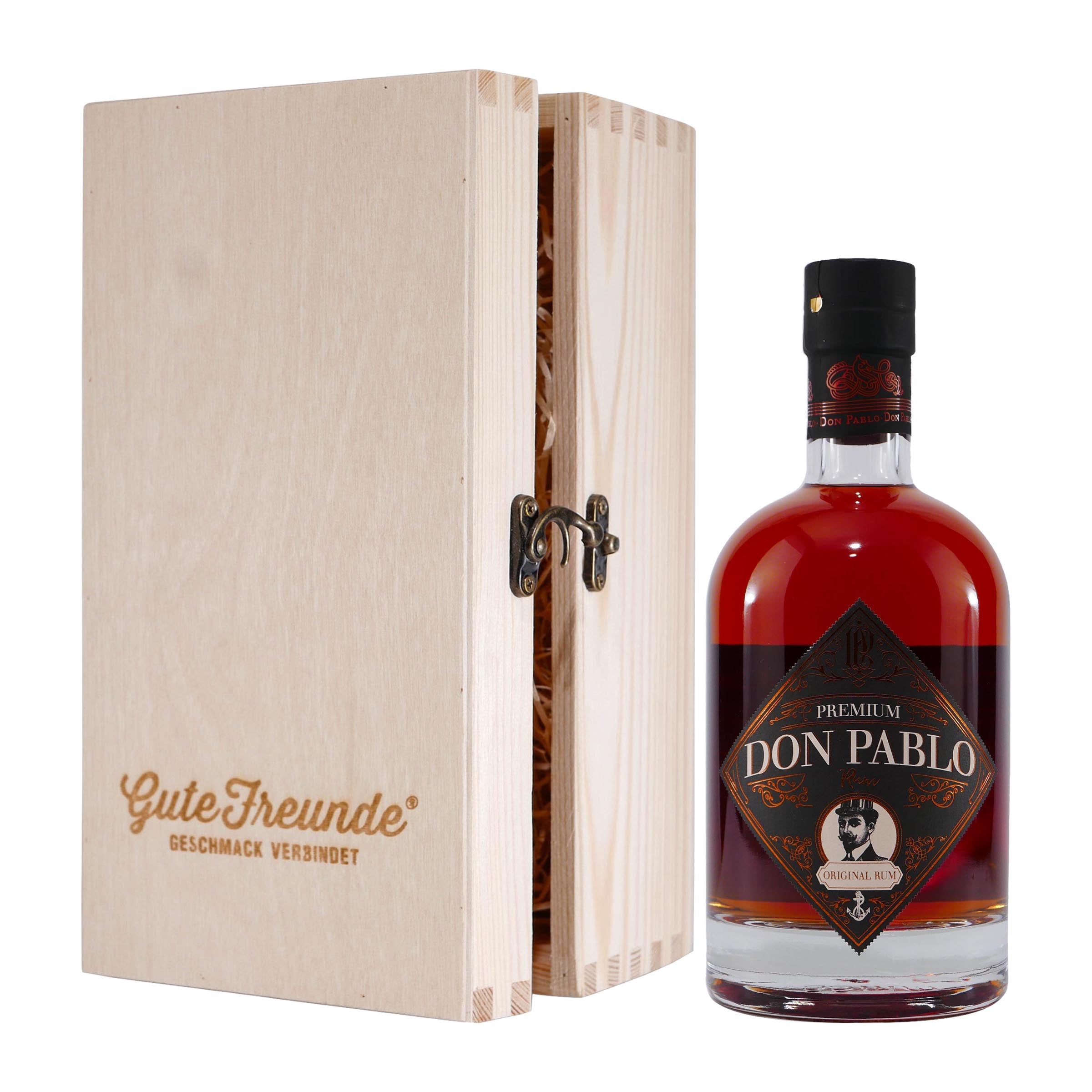 Don Pablo Original Rum mit Geschenk-Holzkiste