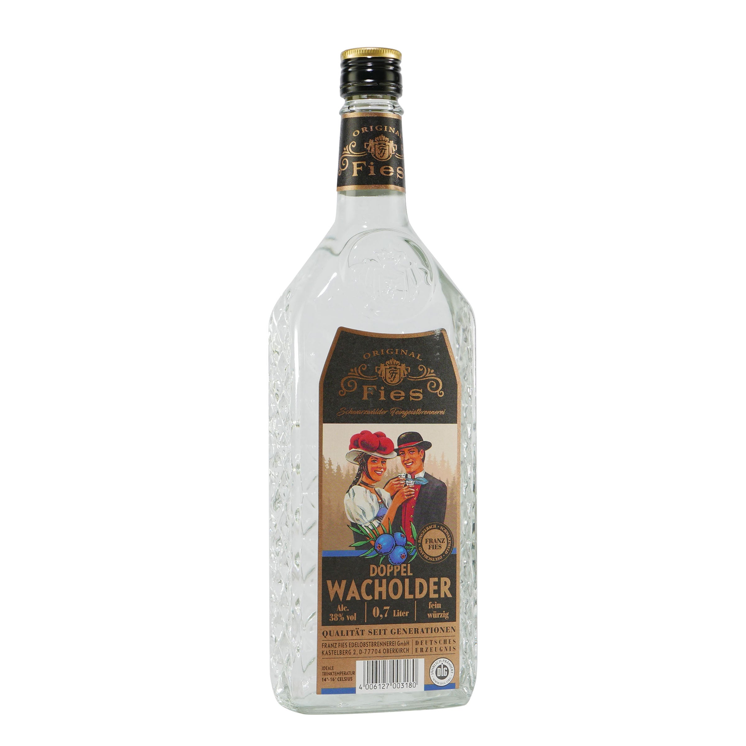 Fies Doppel Wacholder mit Geschenk-Holzkiste