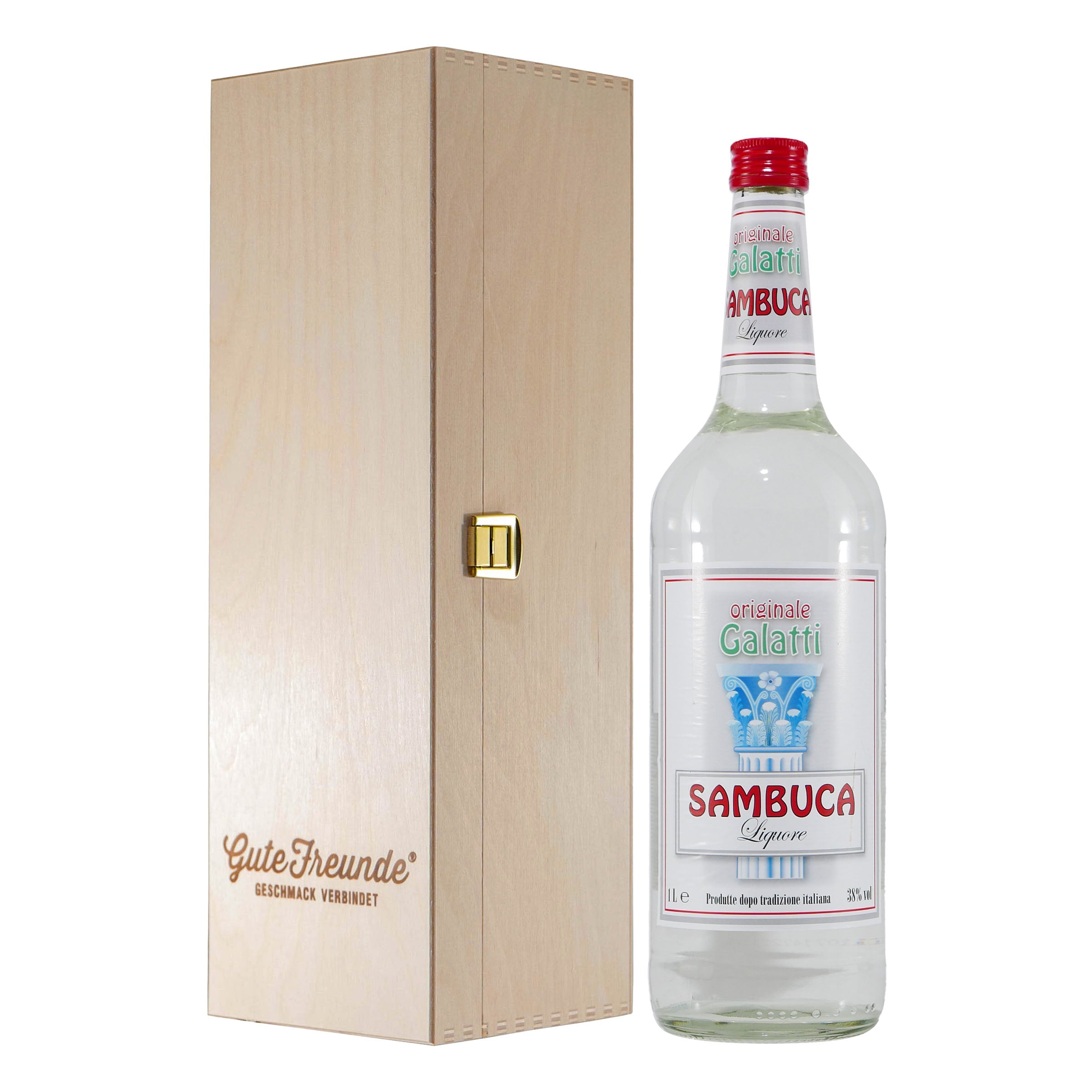 Galatti Sambuca Anislikör mit Geschenk-Holzkiste