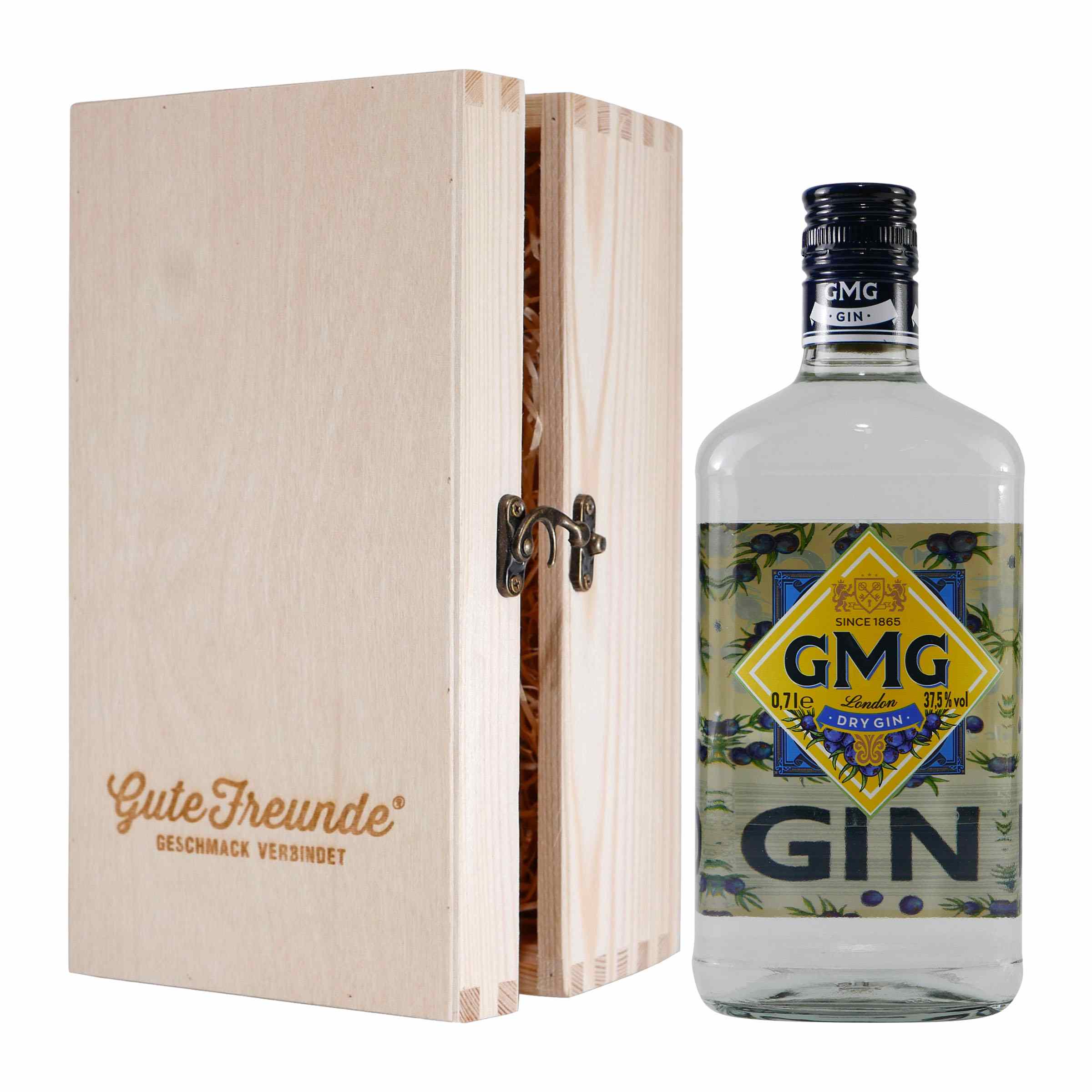 GMG London Dry Gin mit Geschenk-Holzkiste