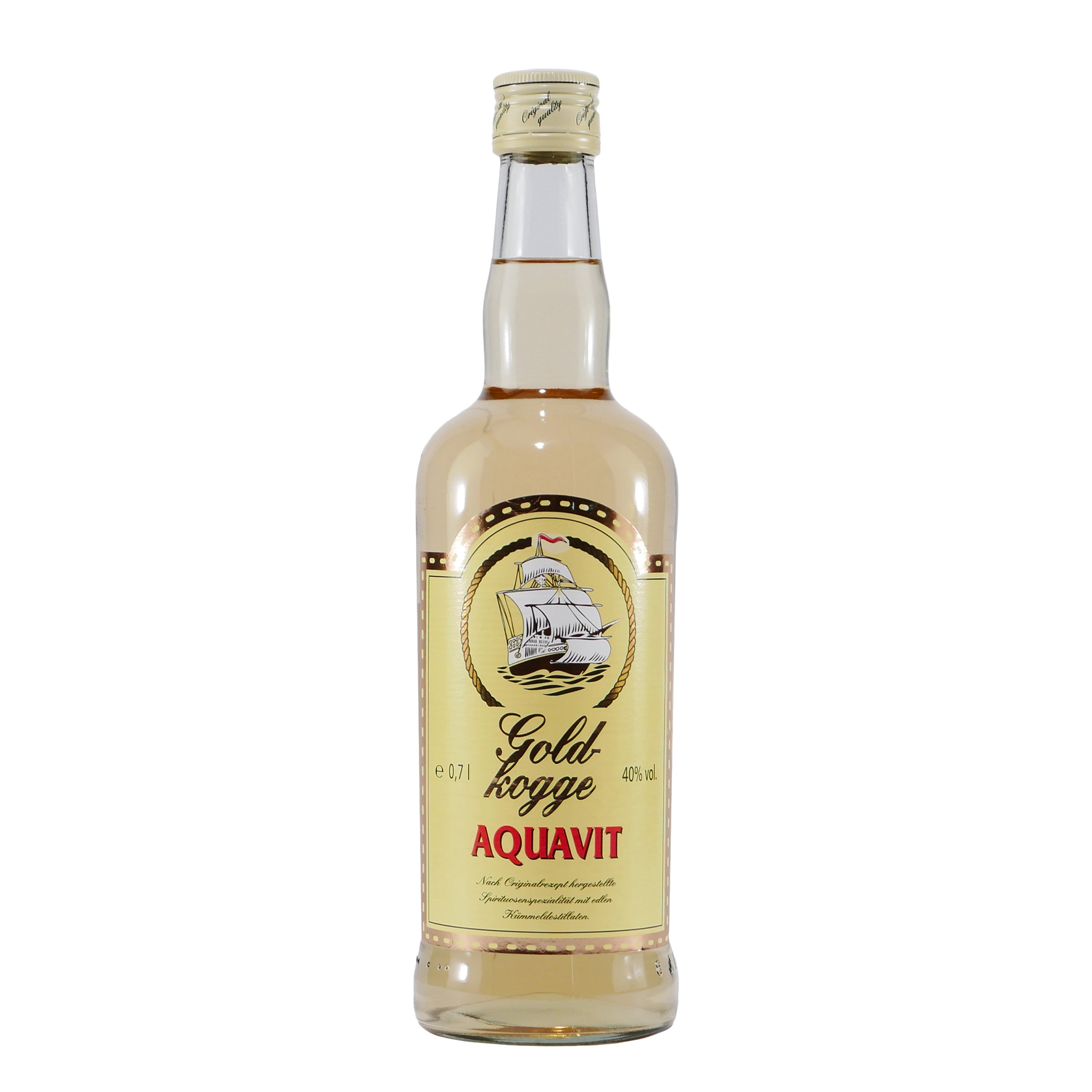 Goldkogge Aquavit mit Geschenk-Holzkiste