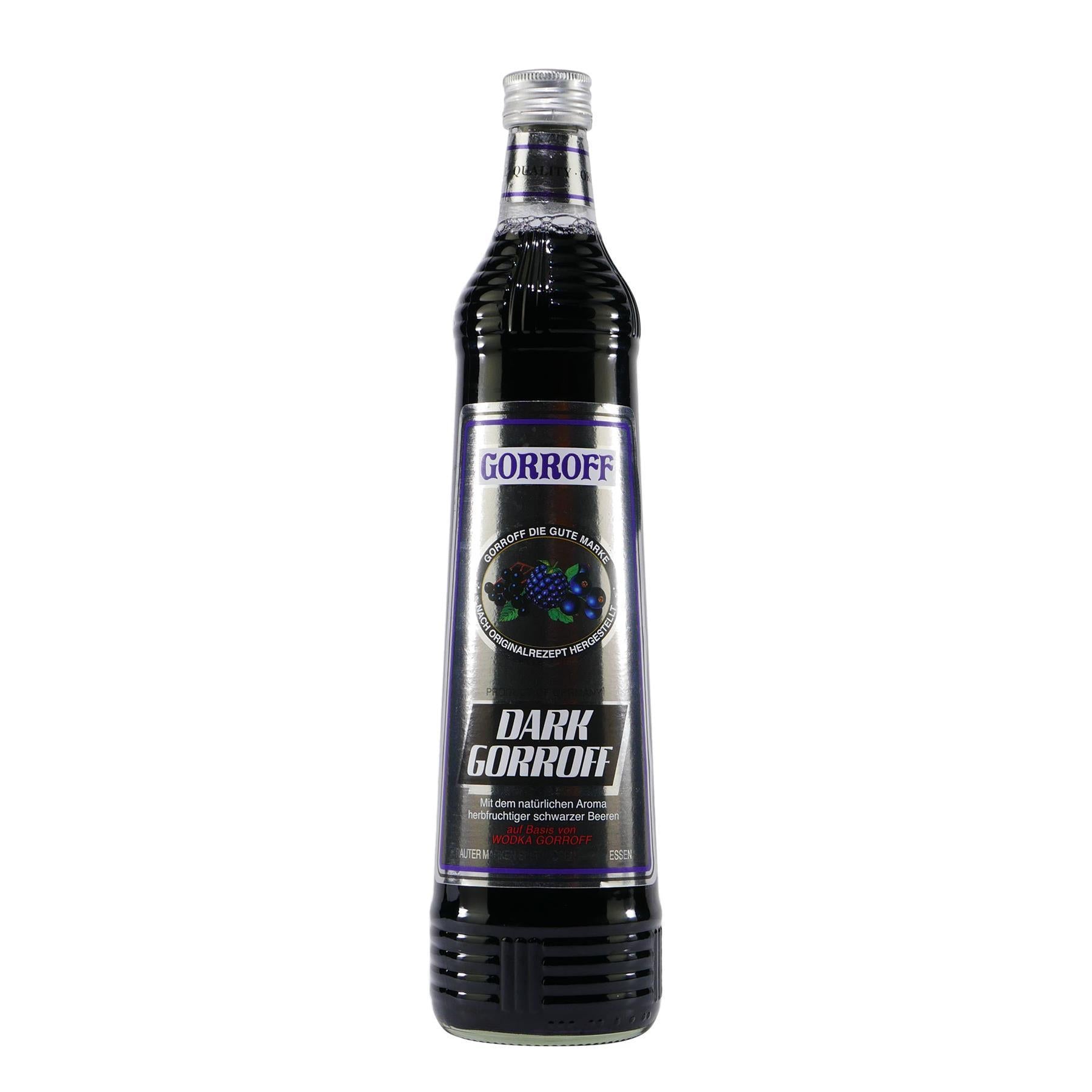 Gorroff Dark Likör und Wodka mit Geschenk-Holzkiste