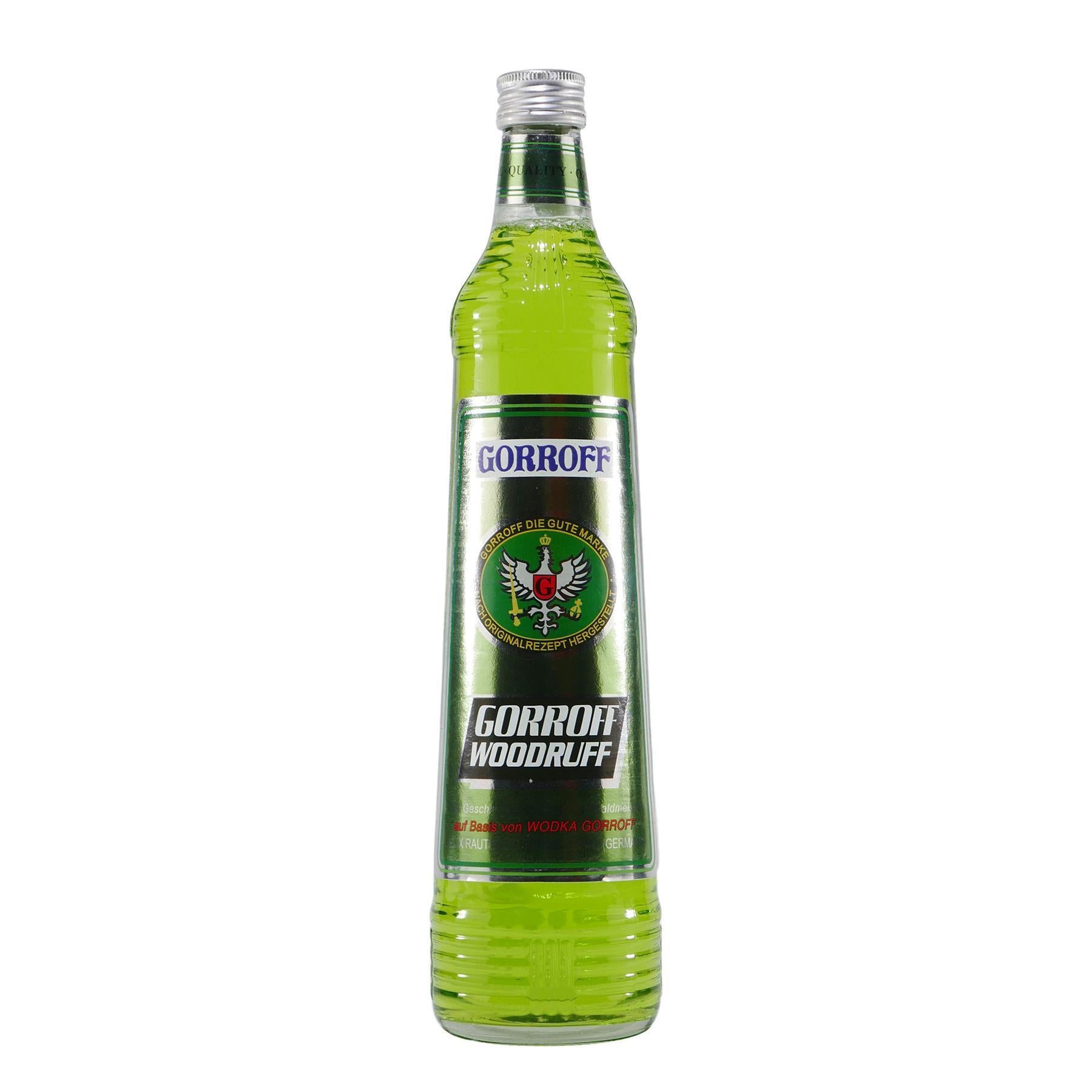 Gorroff Woodruff Likör und Wodka mit Geschenk-Holzkiste