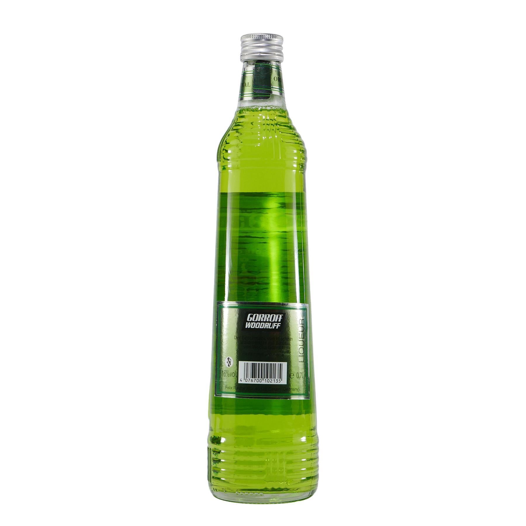 Gorroff Woodruff Likör und Wodka mit Geschenk-Holzkiste
