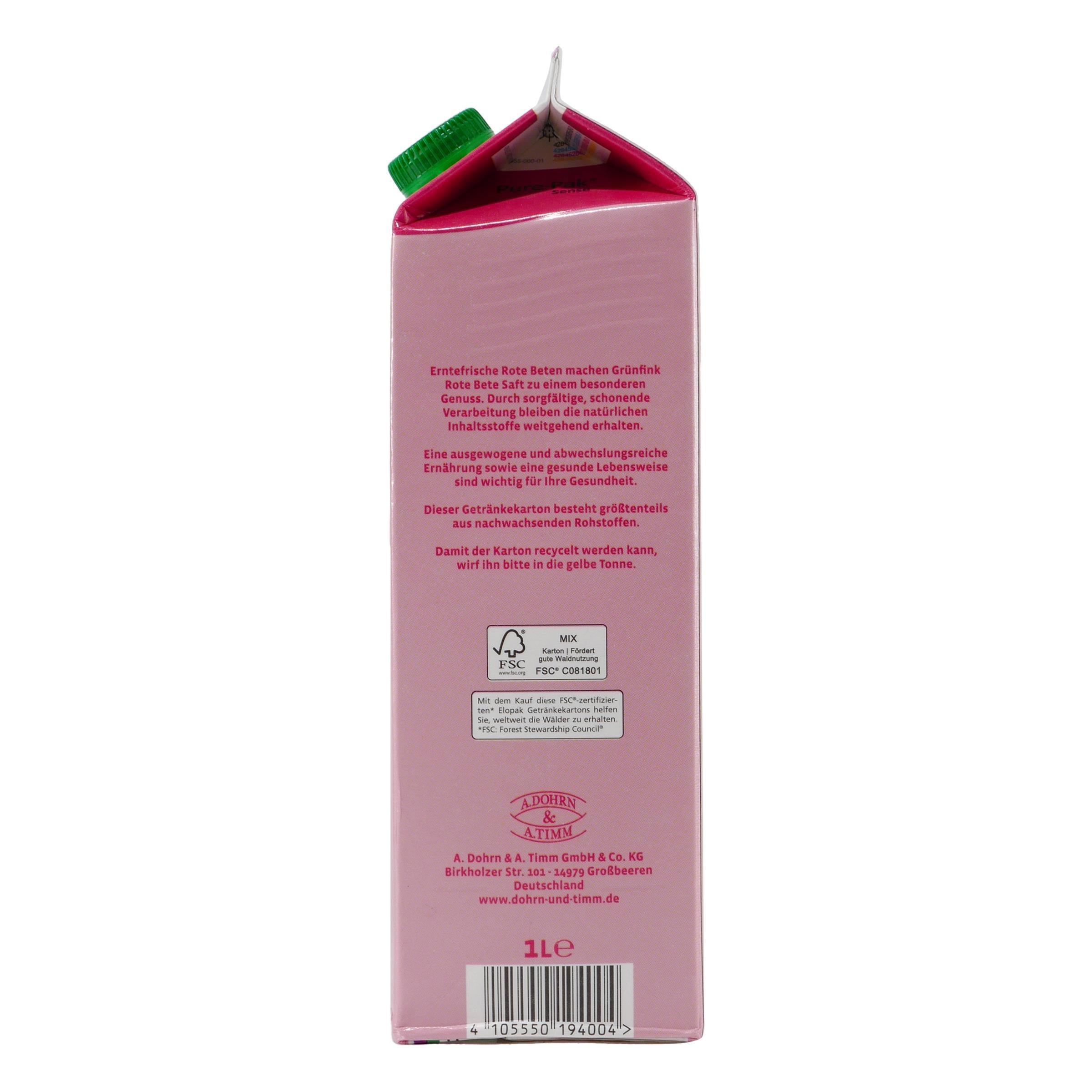 Grünfink Rote Bete Saft ( (8 x 1,0L)