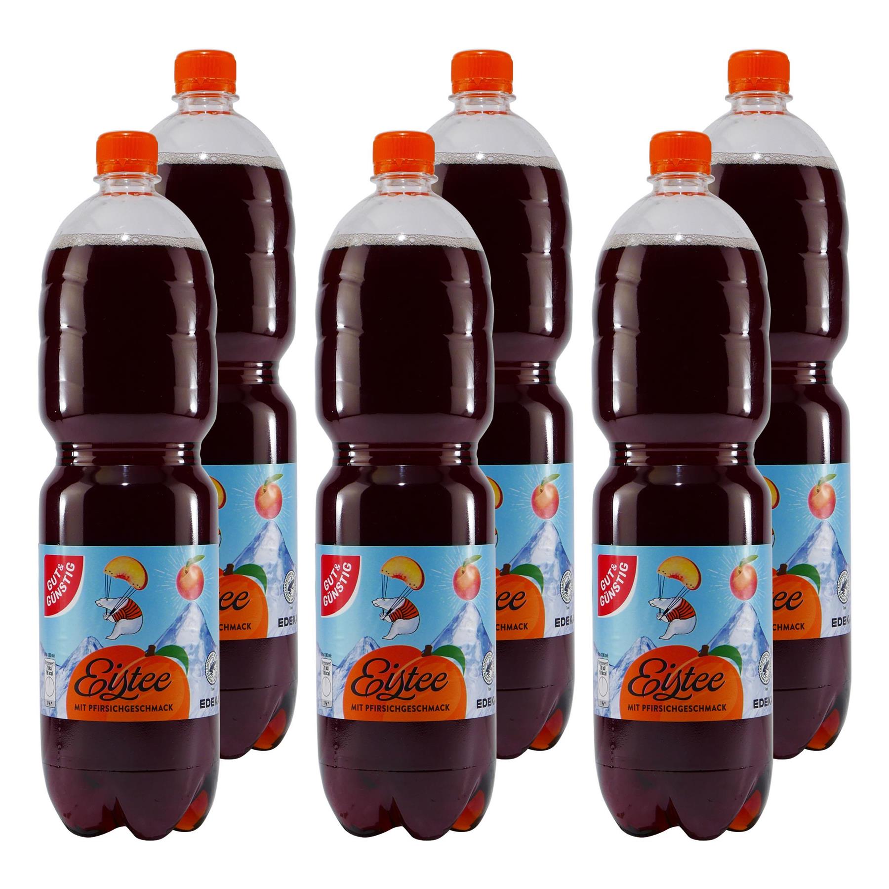 Gut & Günstig Eistee Pfirsich (6 x 1,5L)