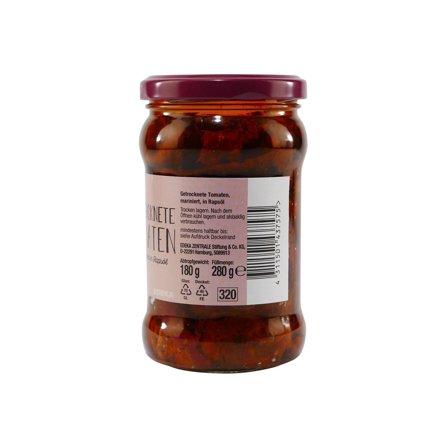 getrocknete tomaten ohne öl aufbewahren Edeka Getrocknete Tomaten mariniert in Rapsöl 280g ? Aromatische mediterrane Zutat