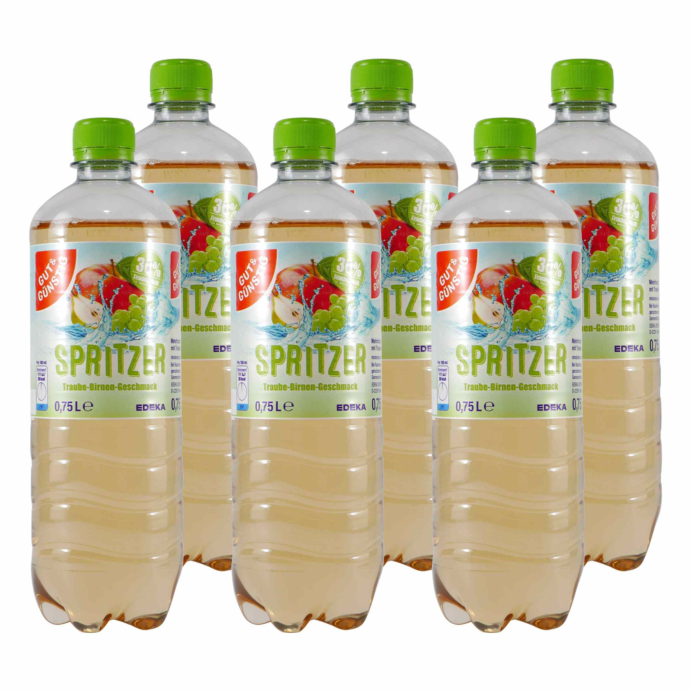Gut & Günstig Spritzer Traube-Birne (6 x 0,75L) EINWEG