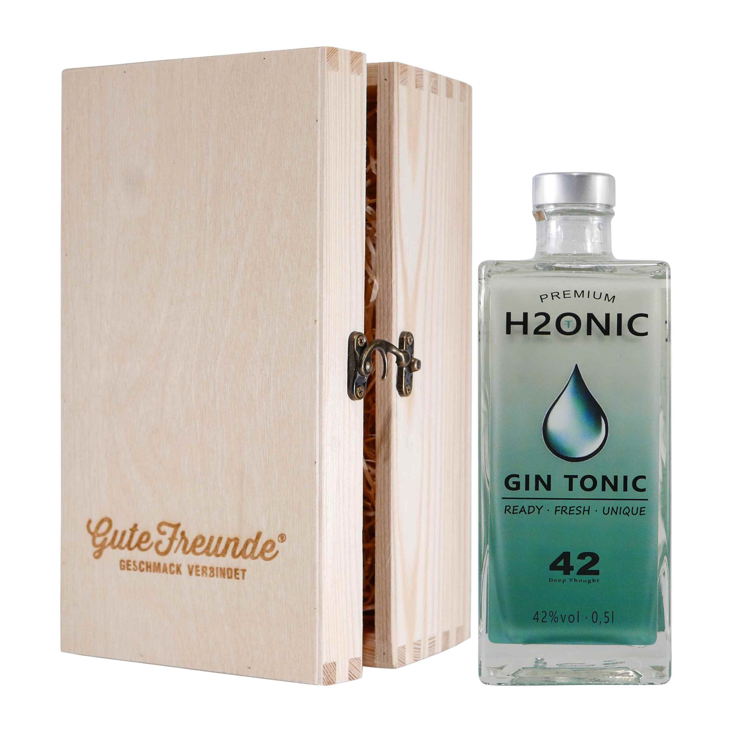 Hartingowe H2ONIC Gin mit Geschenk-Holzkiste