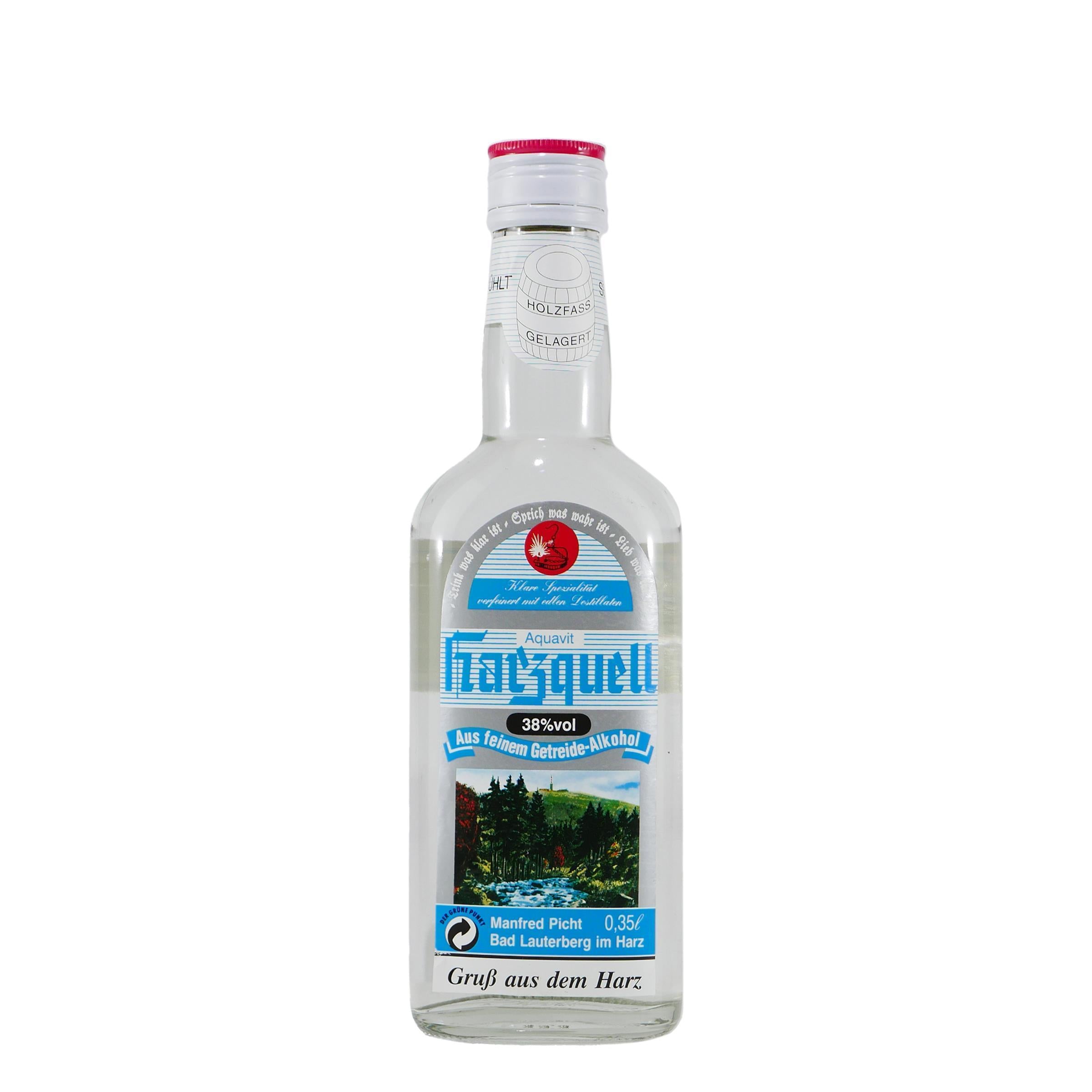 Harzquell Aquavit 0,35L mit Geschenk-Holzkiste