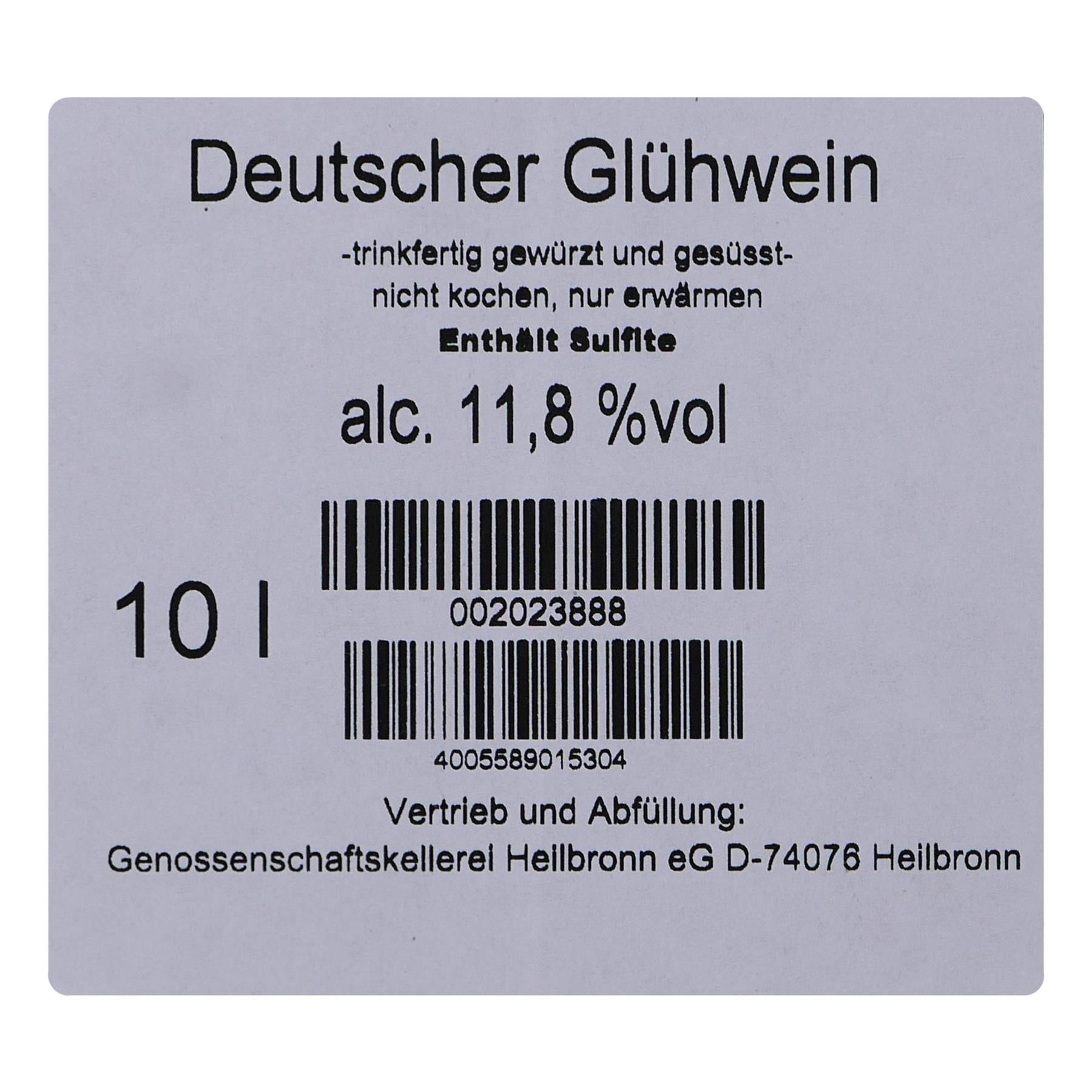 Festtags-Glühwein Rot 10L Kanister