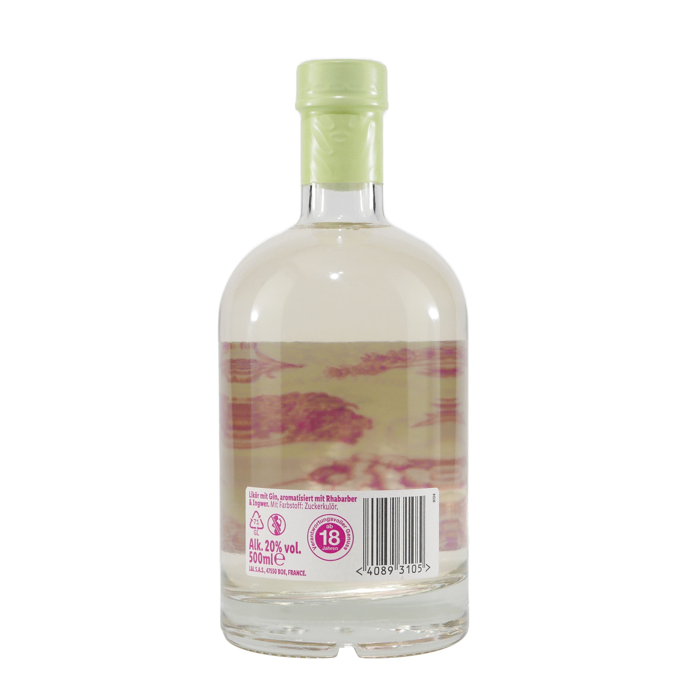 Hortus Rhubarb & Ginger Gin Liqueur mit Geschenk-Holzkiste