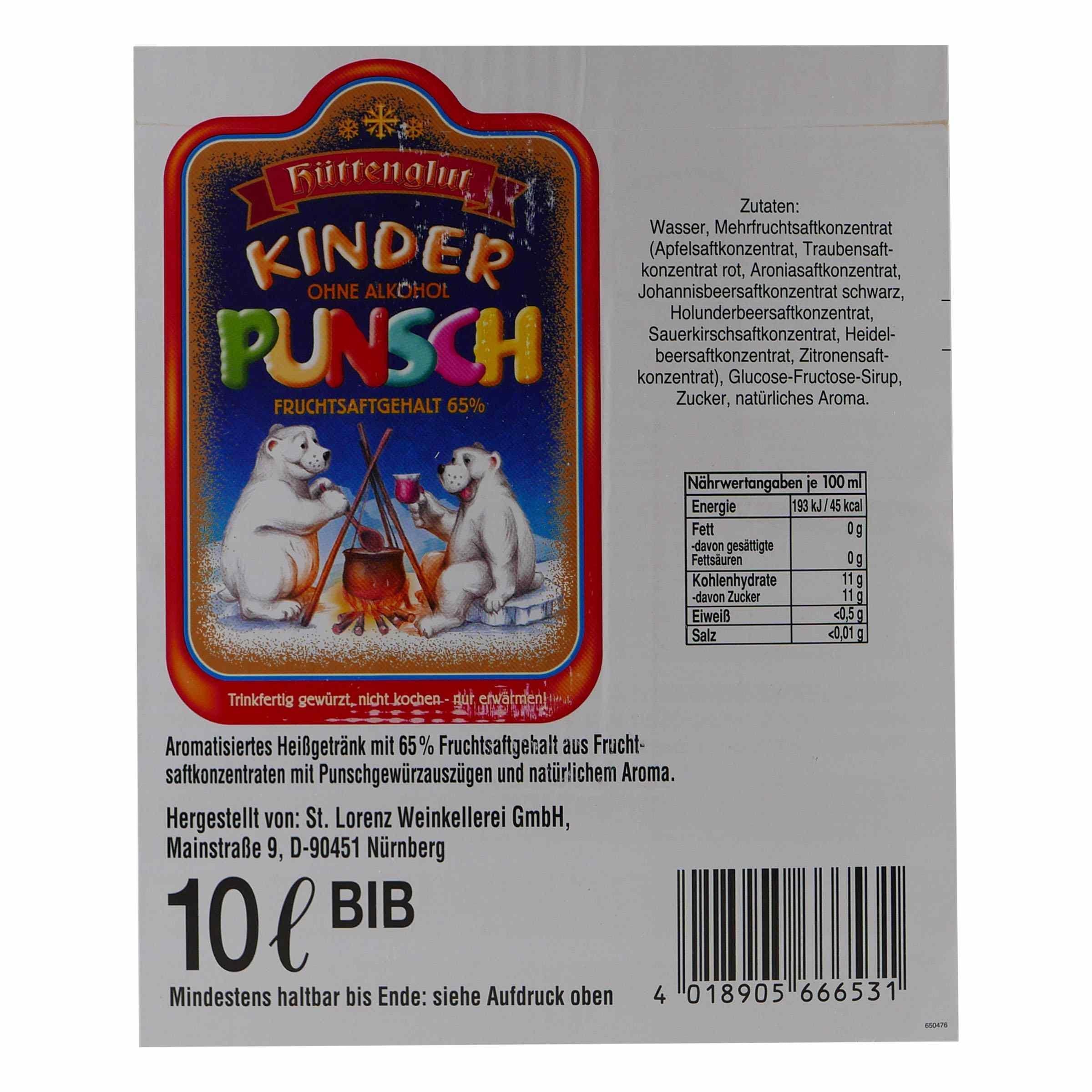 Hüttenglut Kinderpunsch 10L BIB