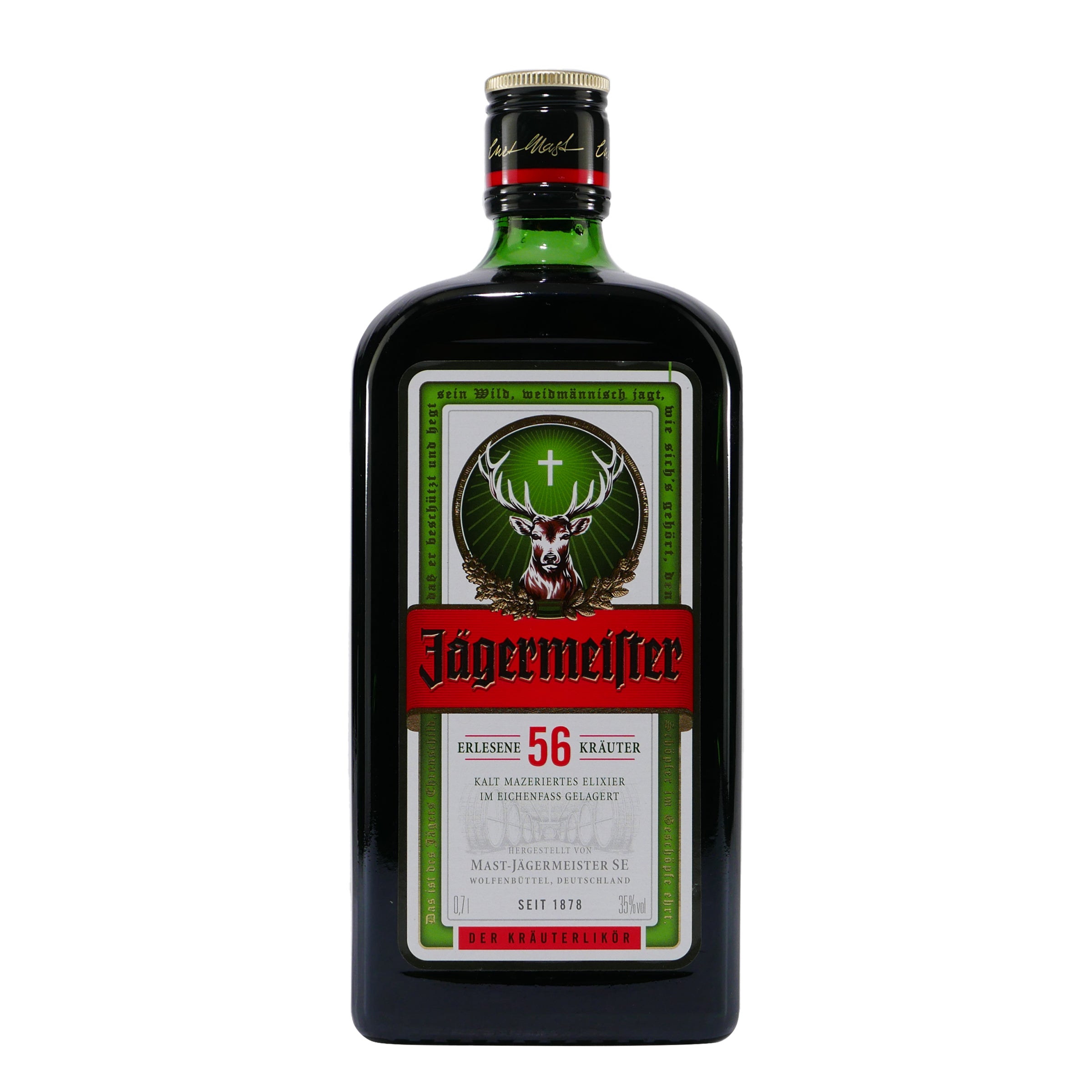 Jägermeister Kräuterlikör mit Geschenk-Holzkiste