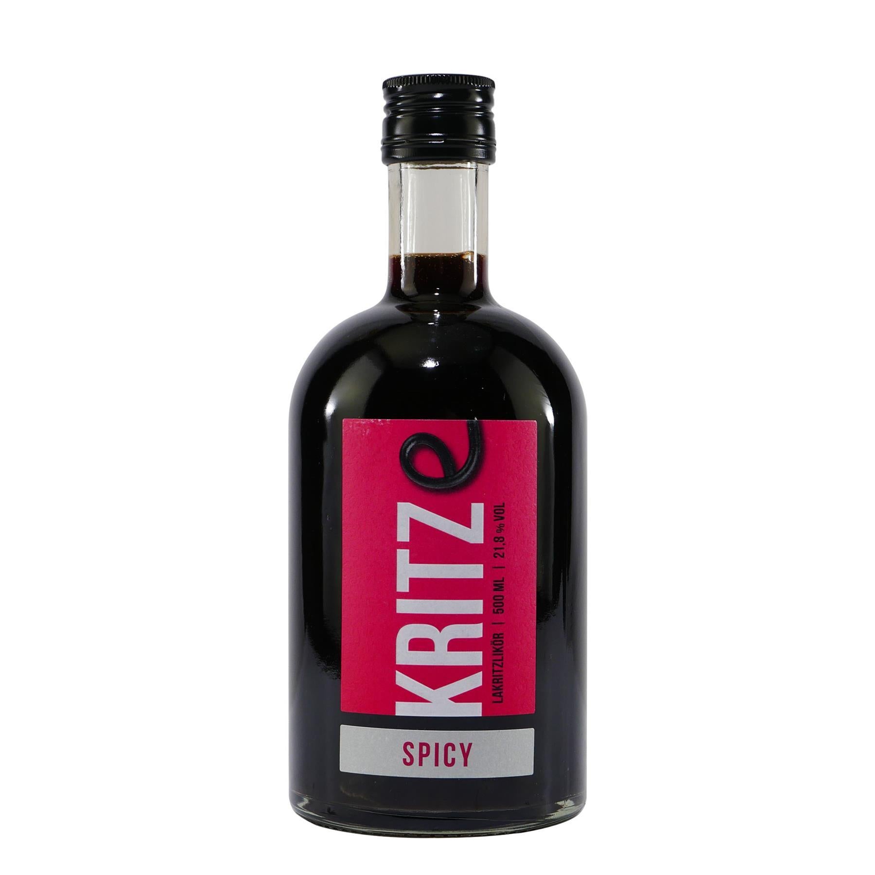 Kritze Lakritzlikör -Spicy- mit Geschenk-Holzkiste