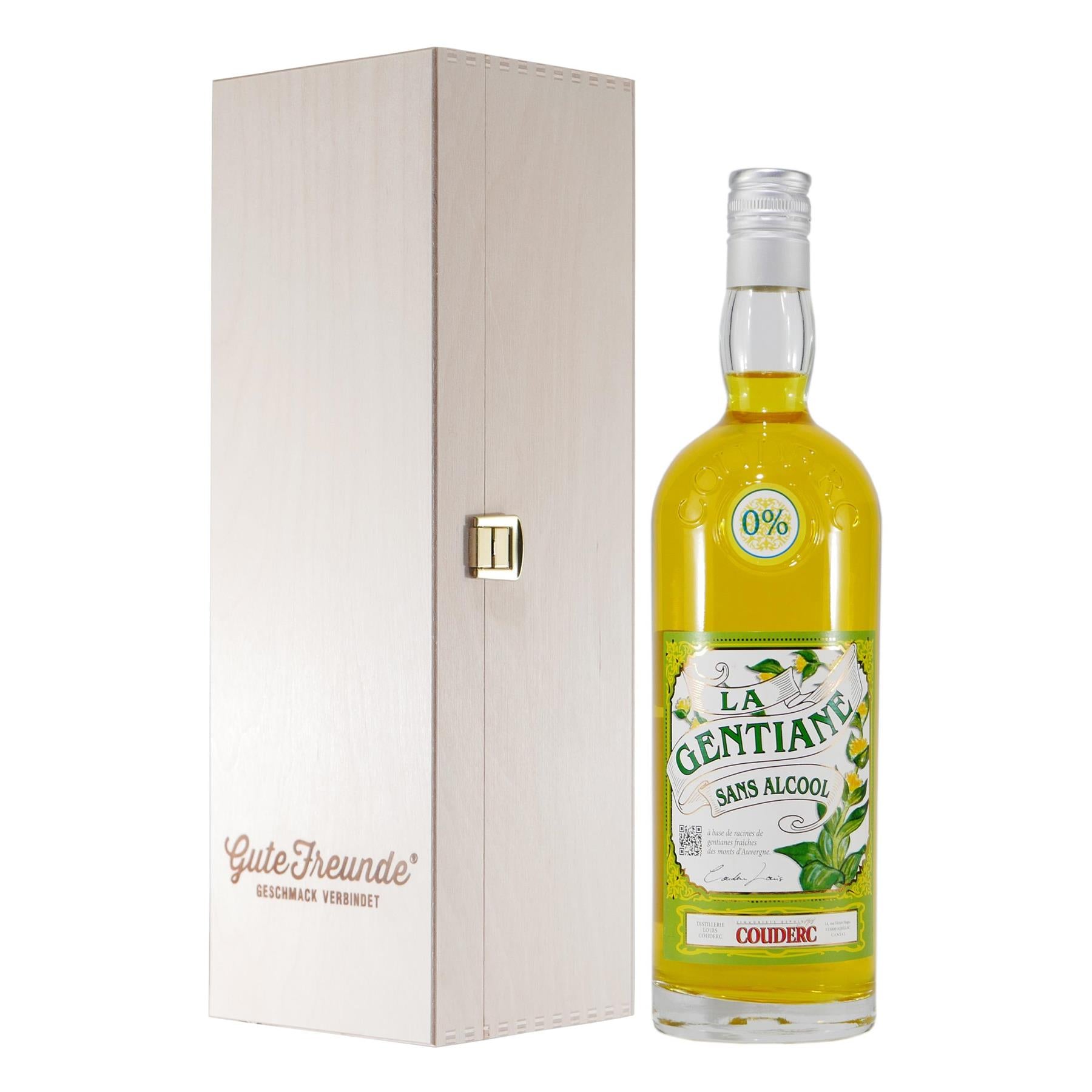 Couderc Gentiane Sans Alcool mit Geschenk-Holzkiste