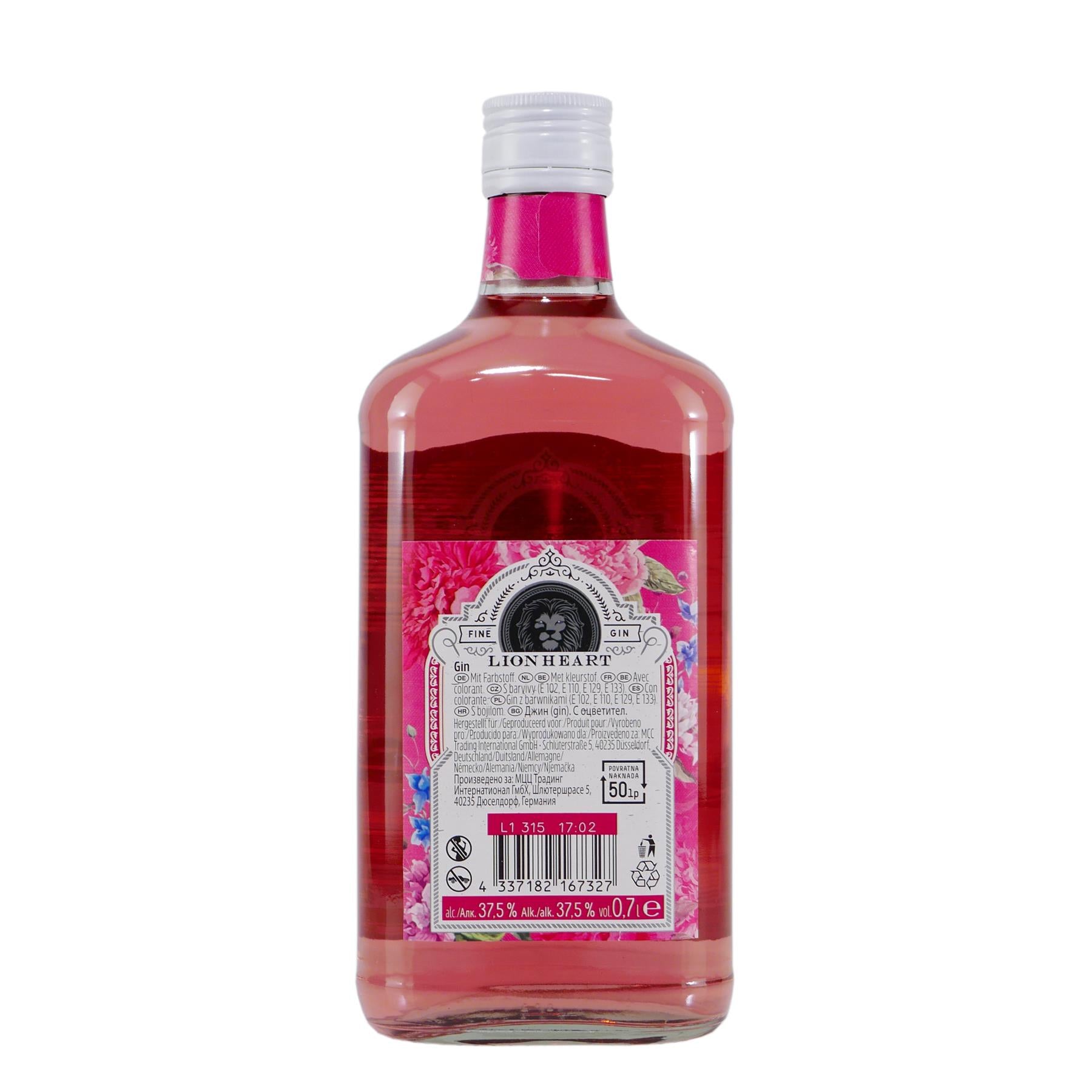 Lion Heart Pink Gin mit Geschenk-Holzkiste