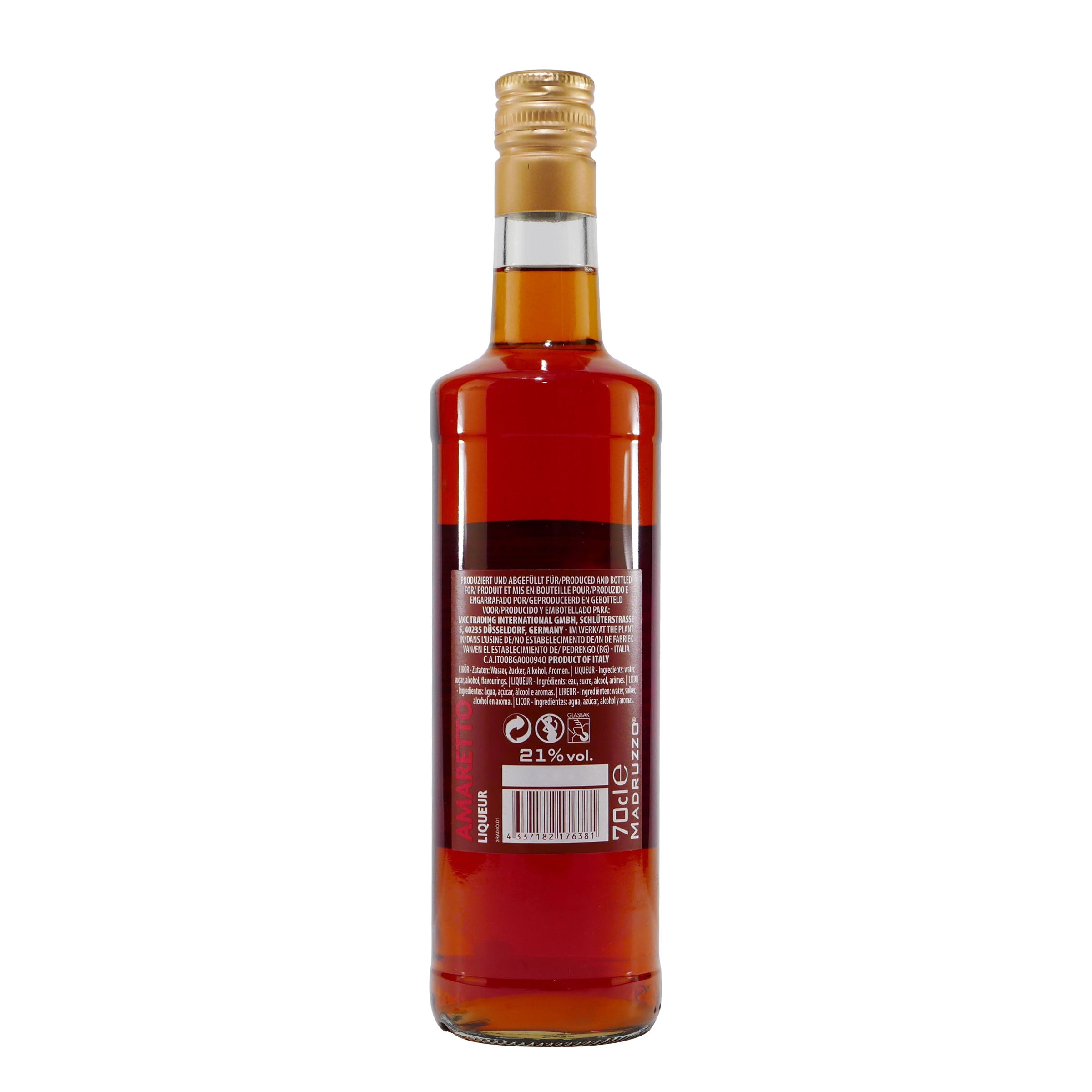 Madruzzo Amaretto Likör 0,7L mit Geschenk-Holzkiste