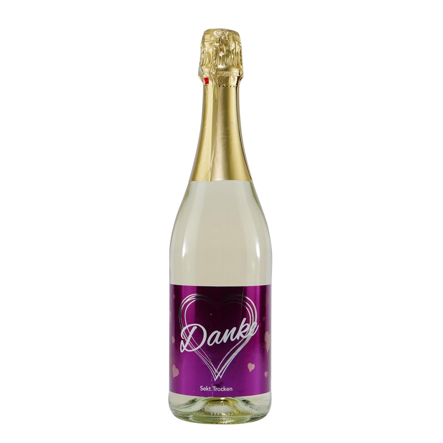 Massard Sekt DANKE -trocken- mit Geschenk-Holzkiste