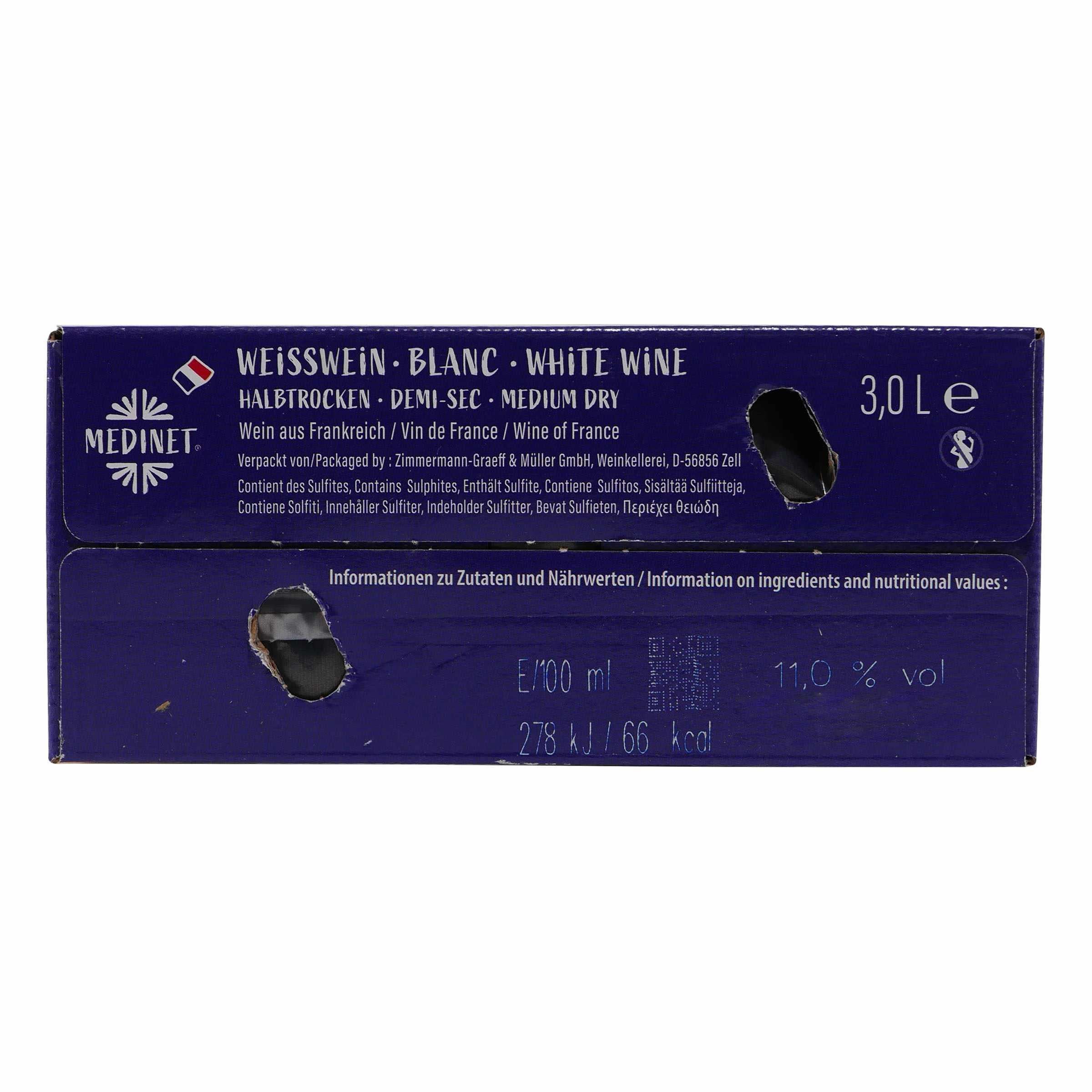 Medinet Blanc -halbtrocken- 3,0L BIB