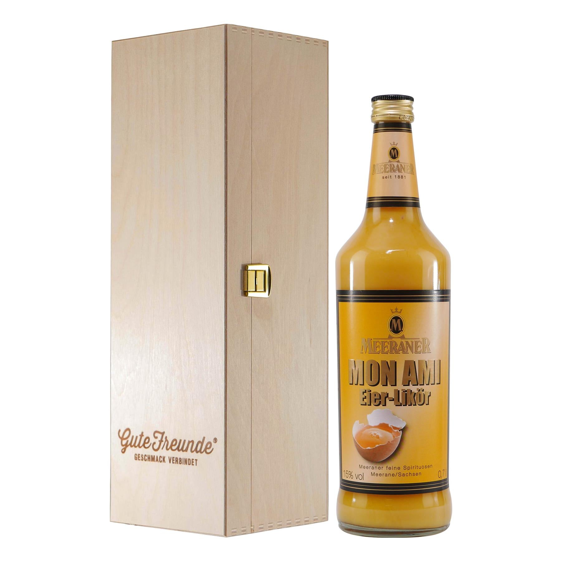 Meeraner Mon Ami Eierlikör mit Geschenk-Holzkiste