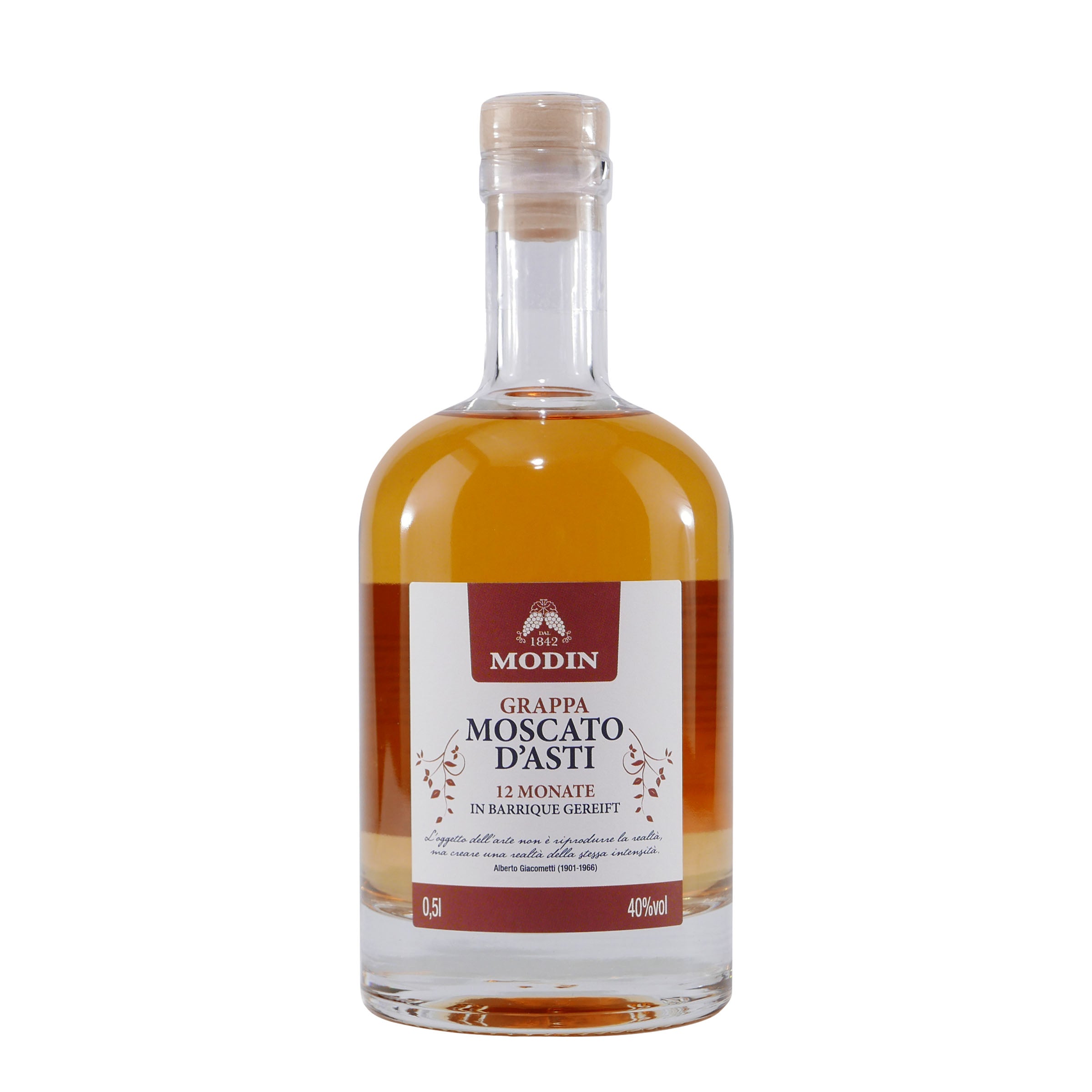 Modin Moscato d´Asti Grappa mit Geschenk-Holzkiste