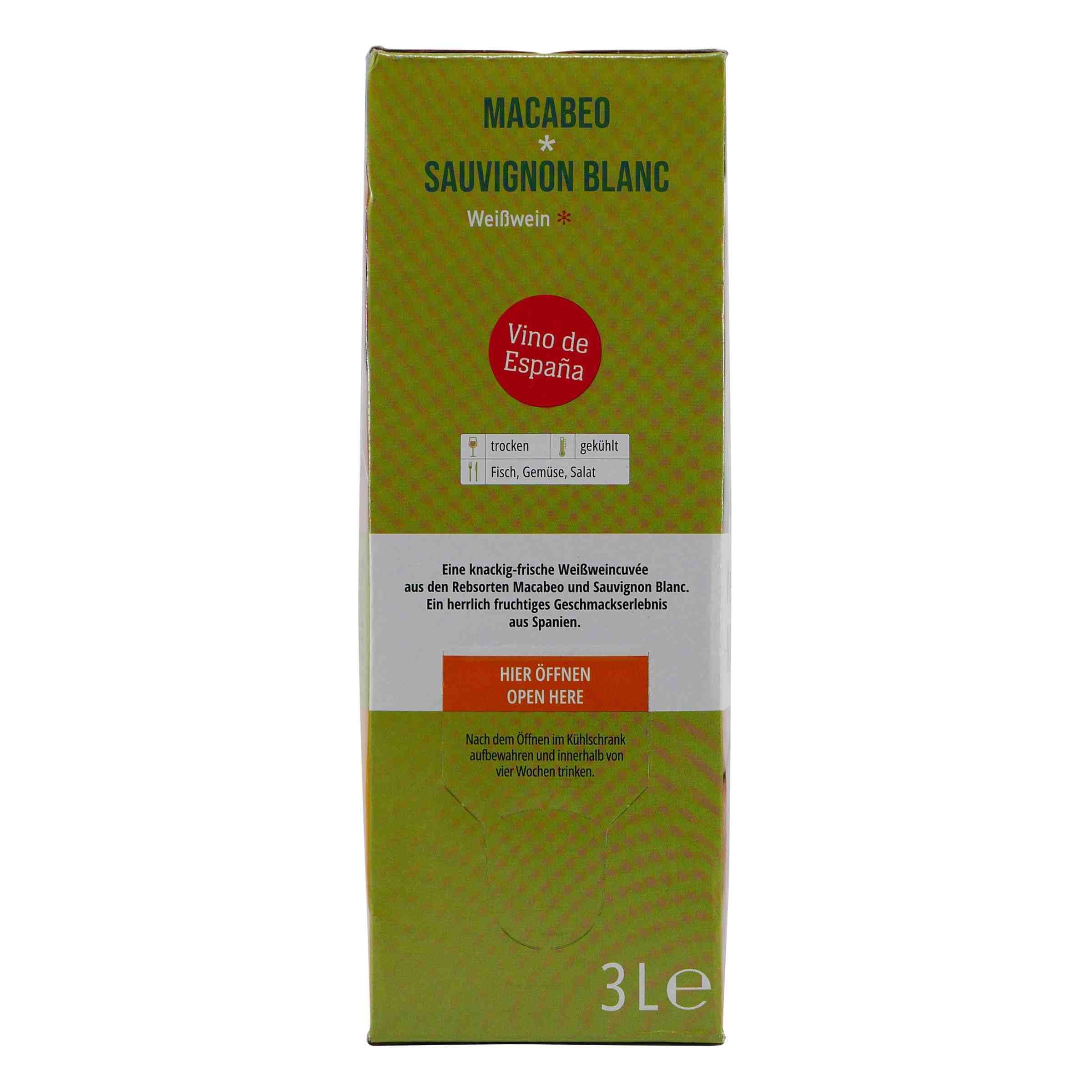 Vino de España Macabeo Sauvignon Blanc BIB 3,0L -trocken-