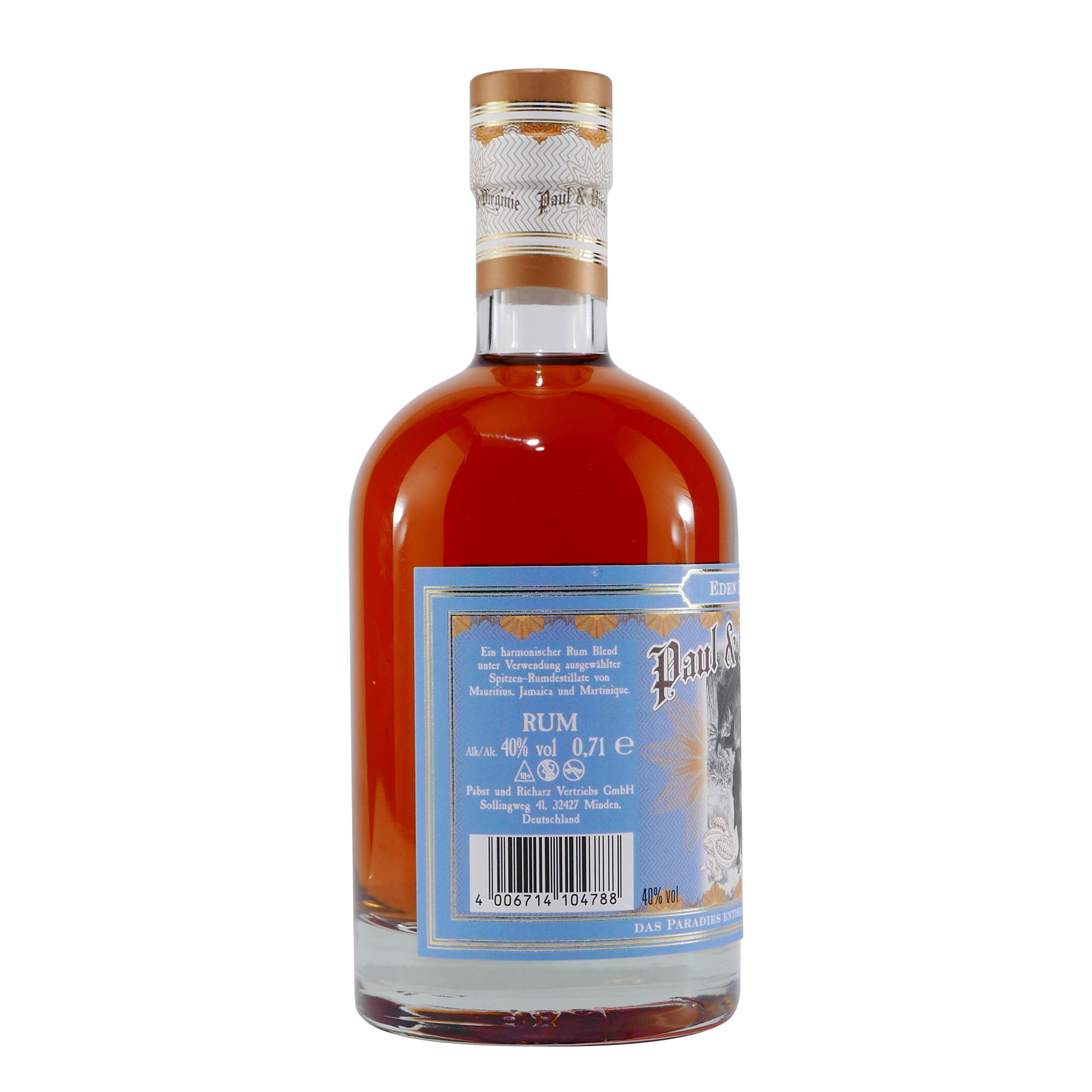 Paul & Virginie Eden Blue Rum mit Geschenk-Holzkiste