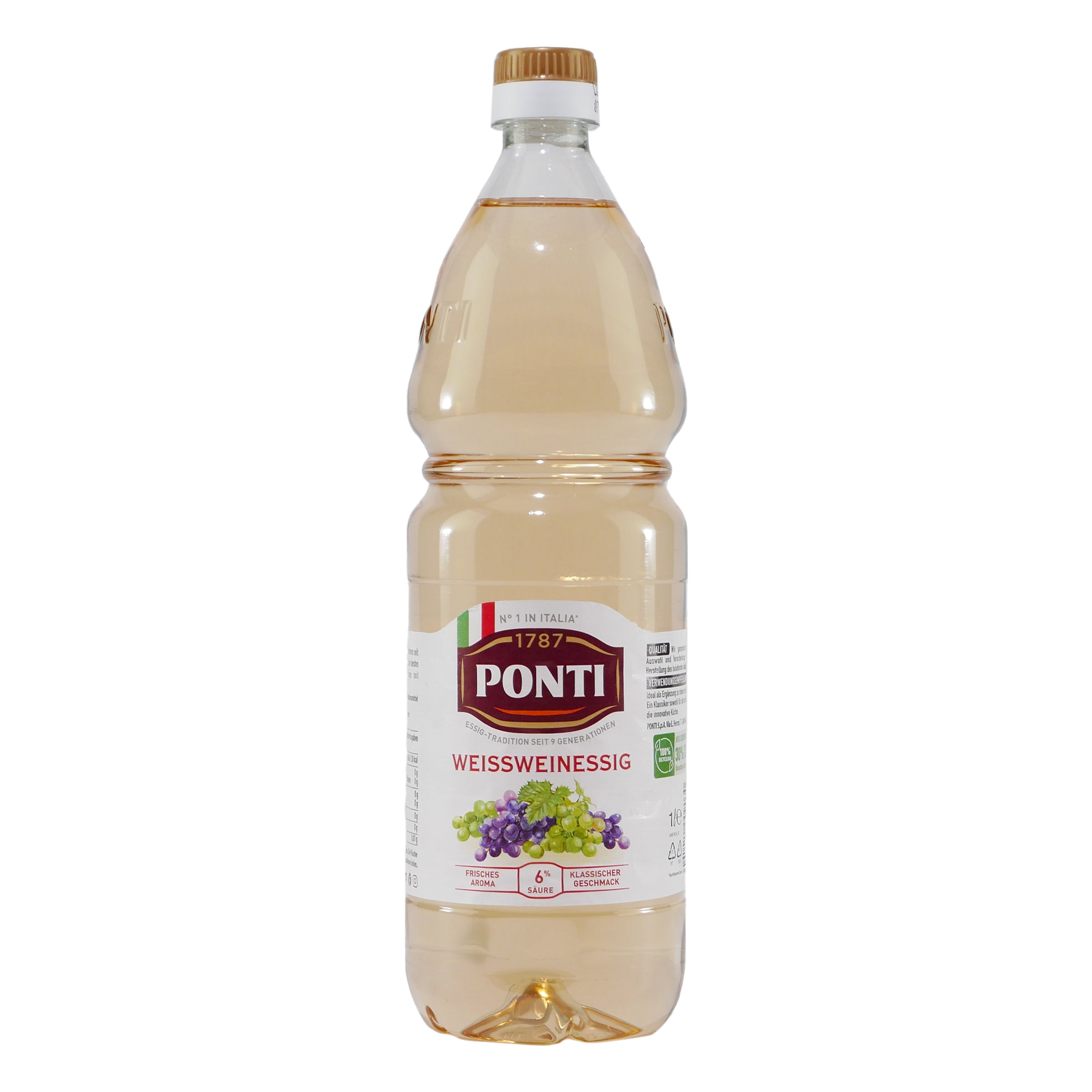 Ponti Weißwein-Essig 6% Säure (12 x 1,0L)